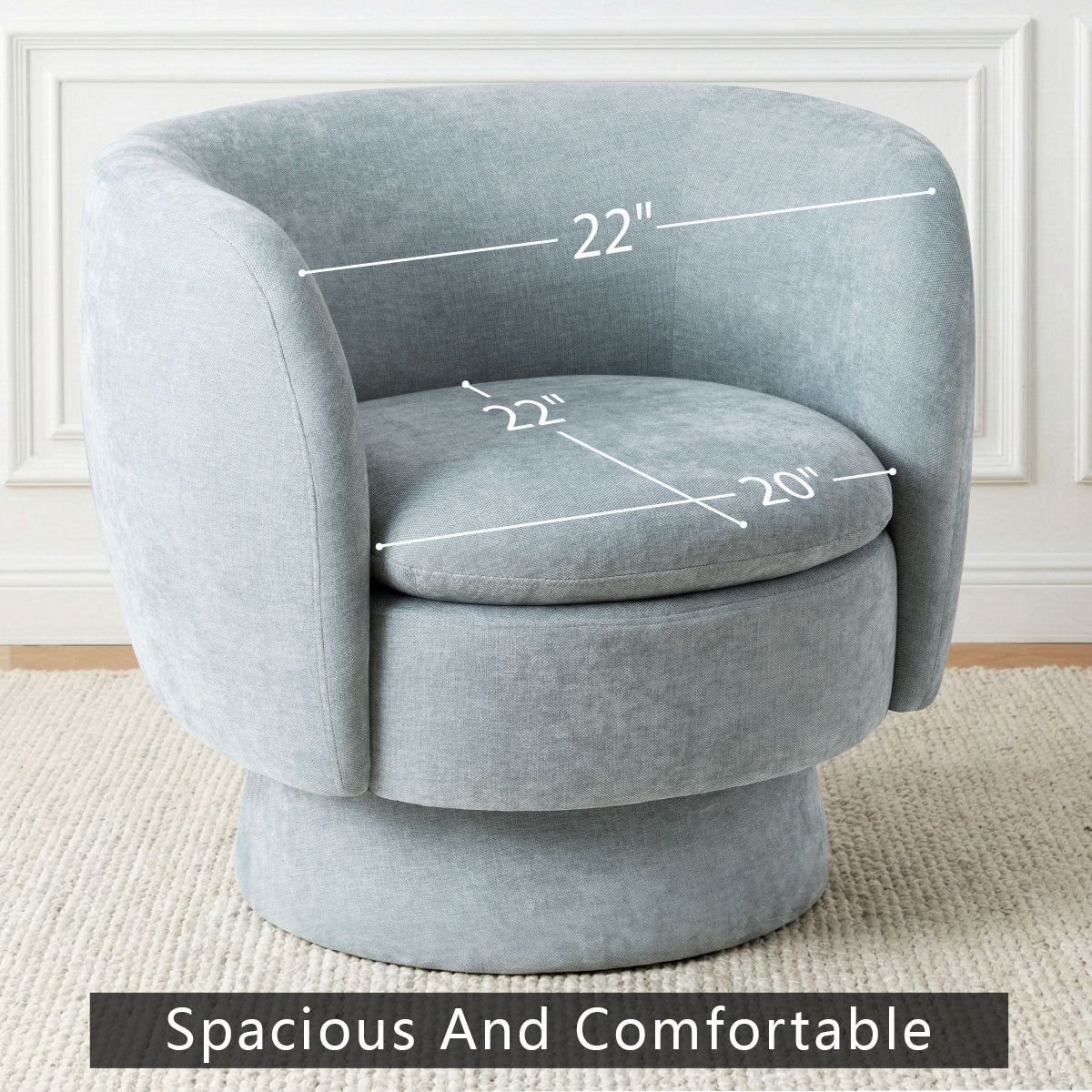 Bloom Upholstered Swivel Barrel Accent Chair (1-Piece)