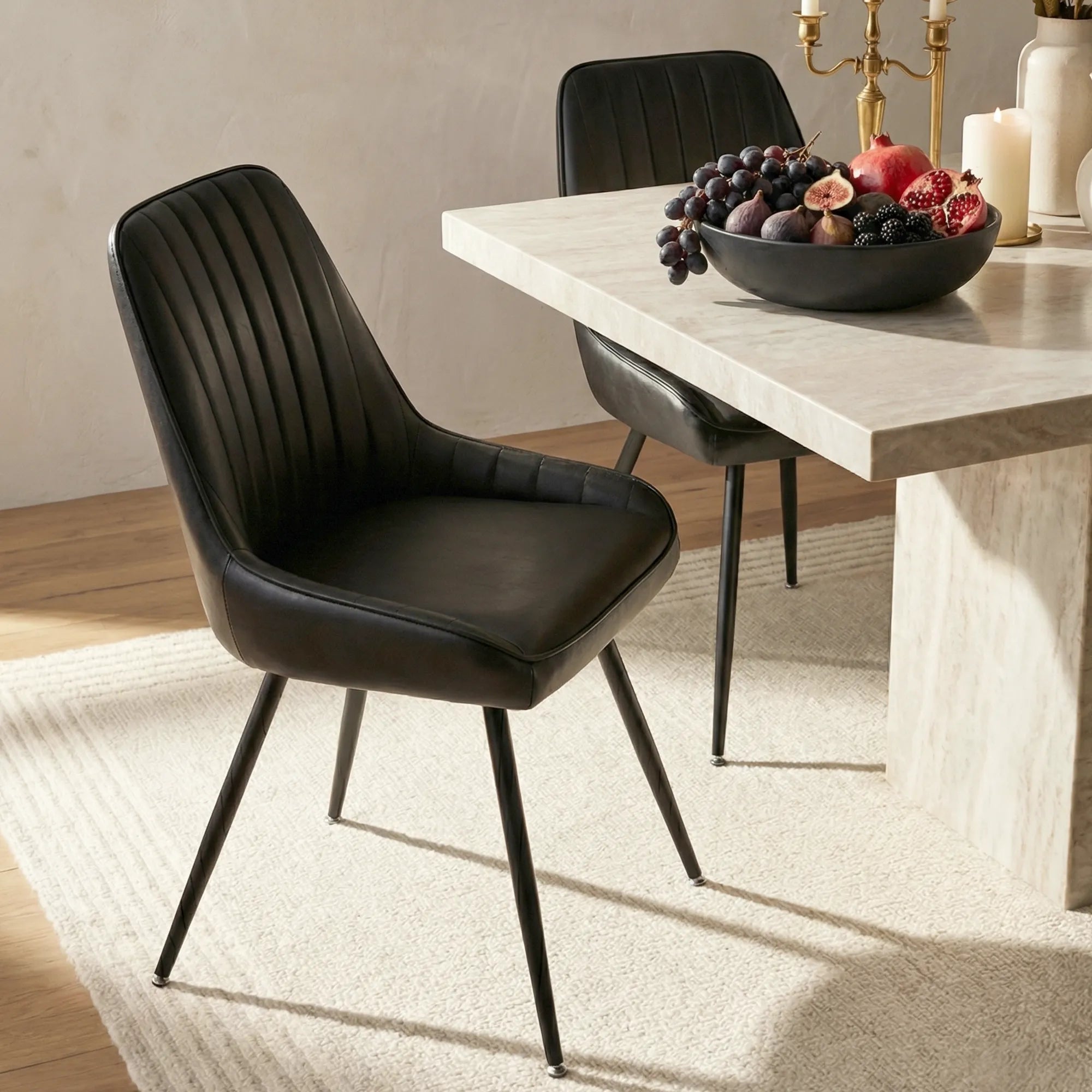 Boston Faux Leather Upholstered Dining Chair (Set of 2)