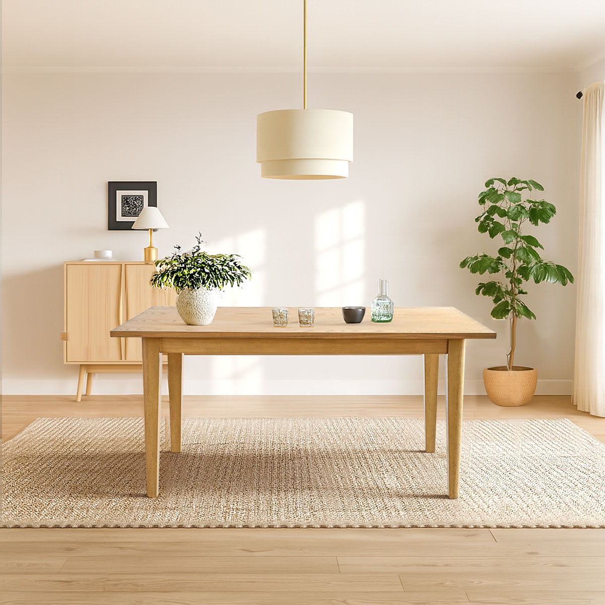 Chandler 63"-95" Large Wood Rectangular Extendable Dining Table
