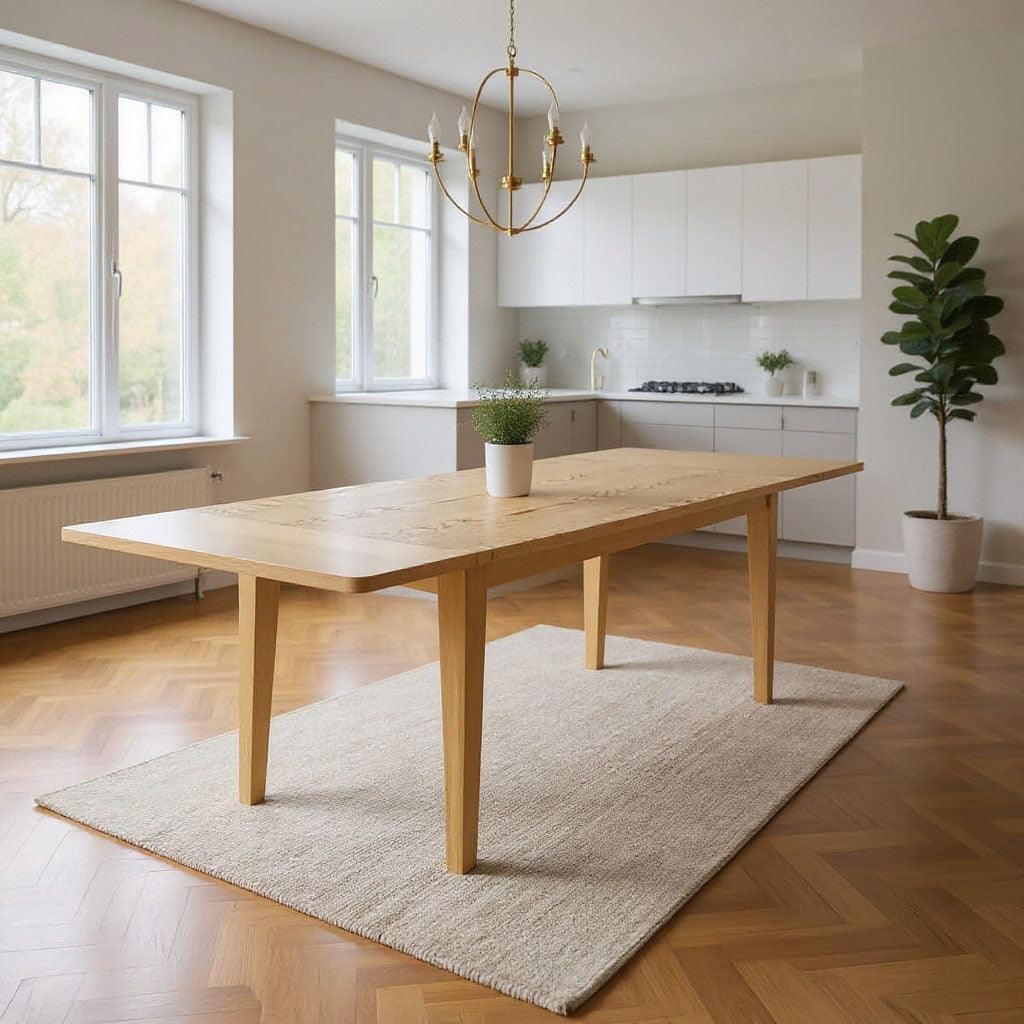 Chandler 63"-95" Large Wood Rectangular Extendable Dining Table