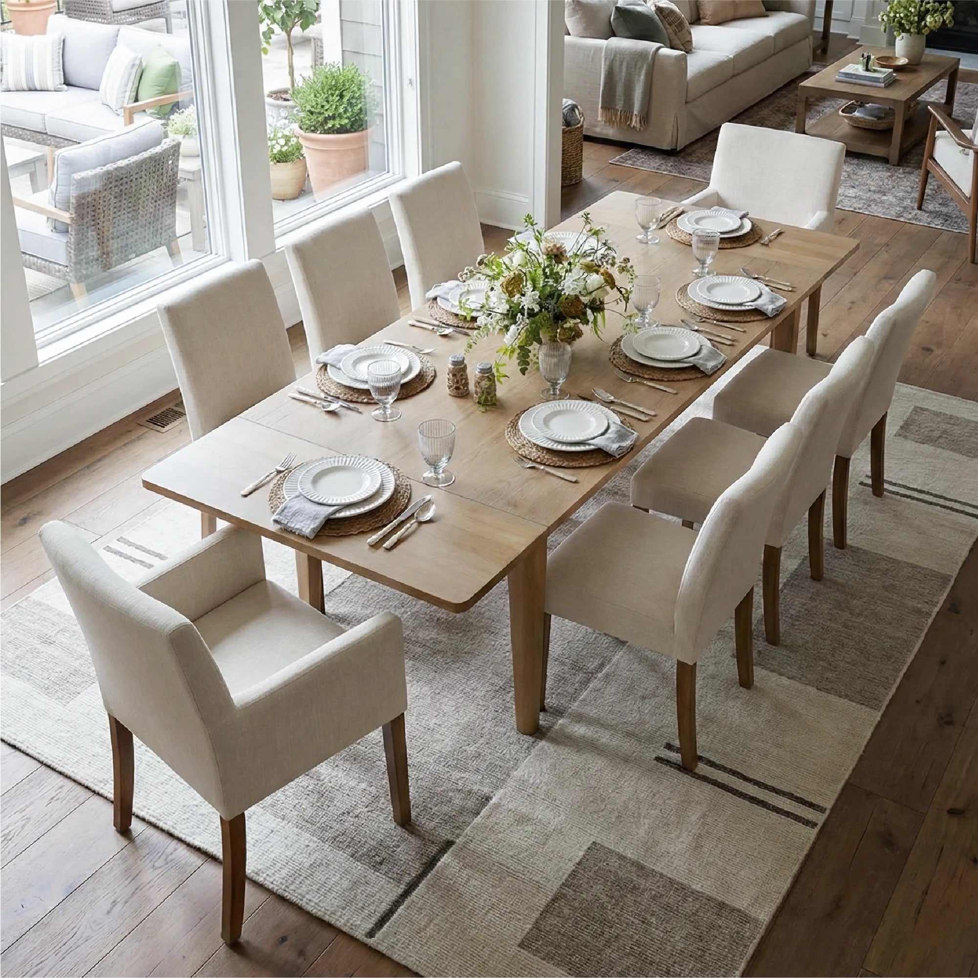 Chandler & North Solid Wood Rectangular Extendable Dining Table Set for 8 (9-Piece)