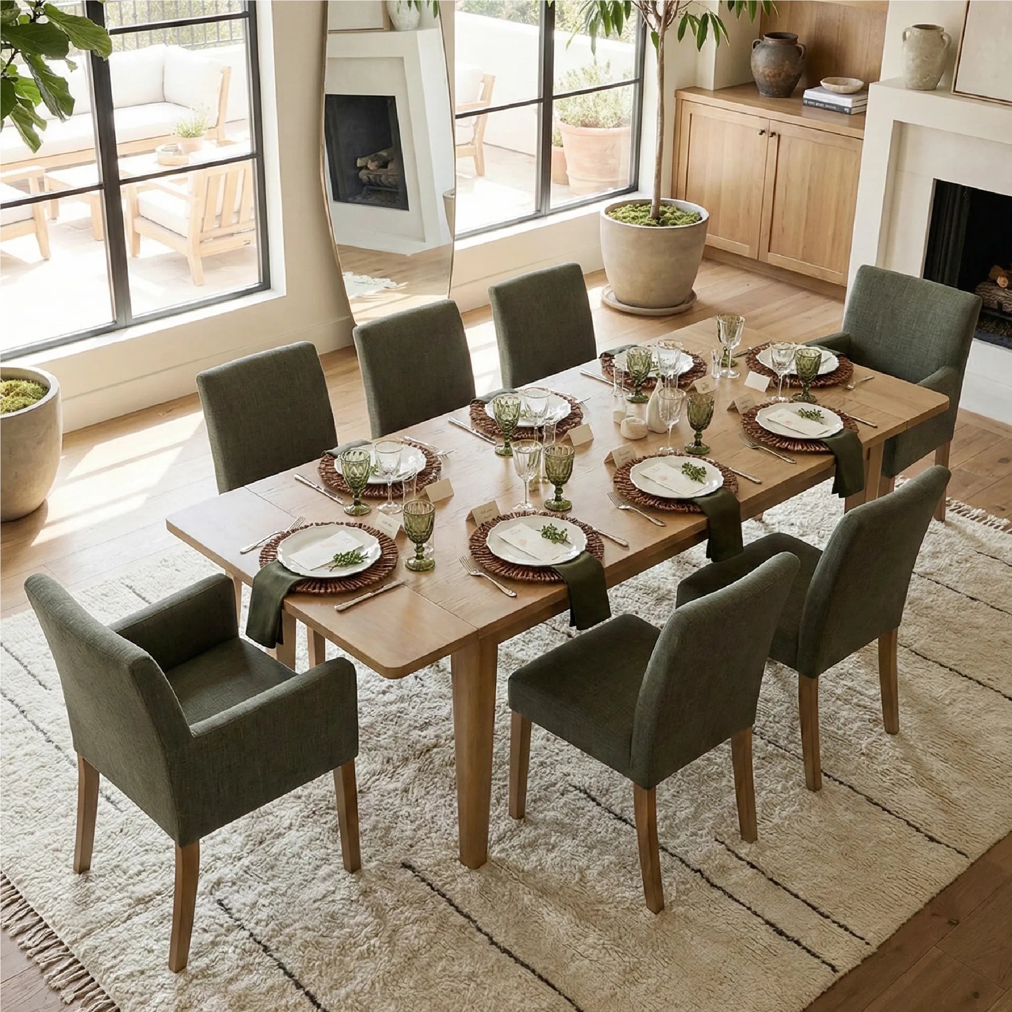 Chandler & North Solid Wood Rectangular Extendable Dining Table Set for 8 (9-Piece)