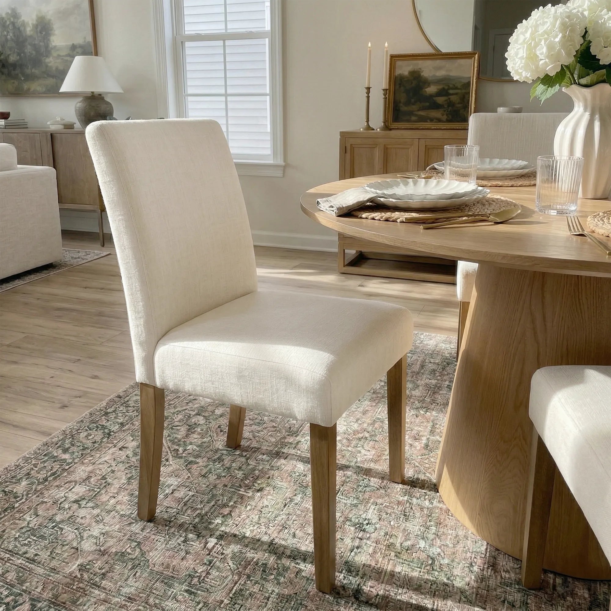 Dwen & North 46" Modern Round Dining Table Set for 4 (5-Piece)