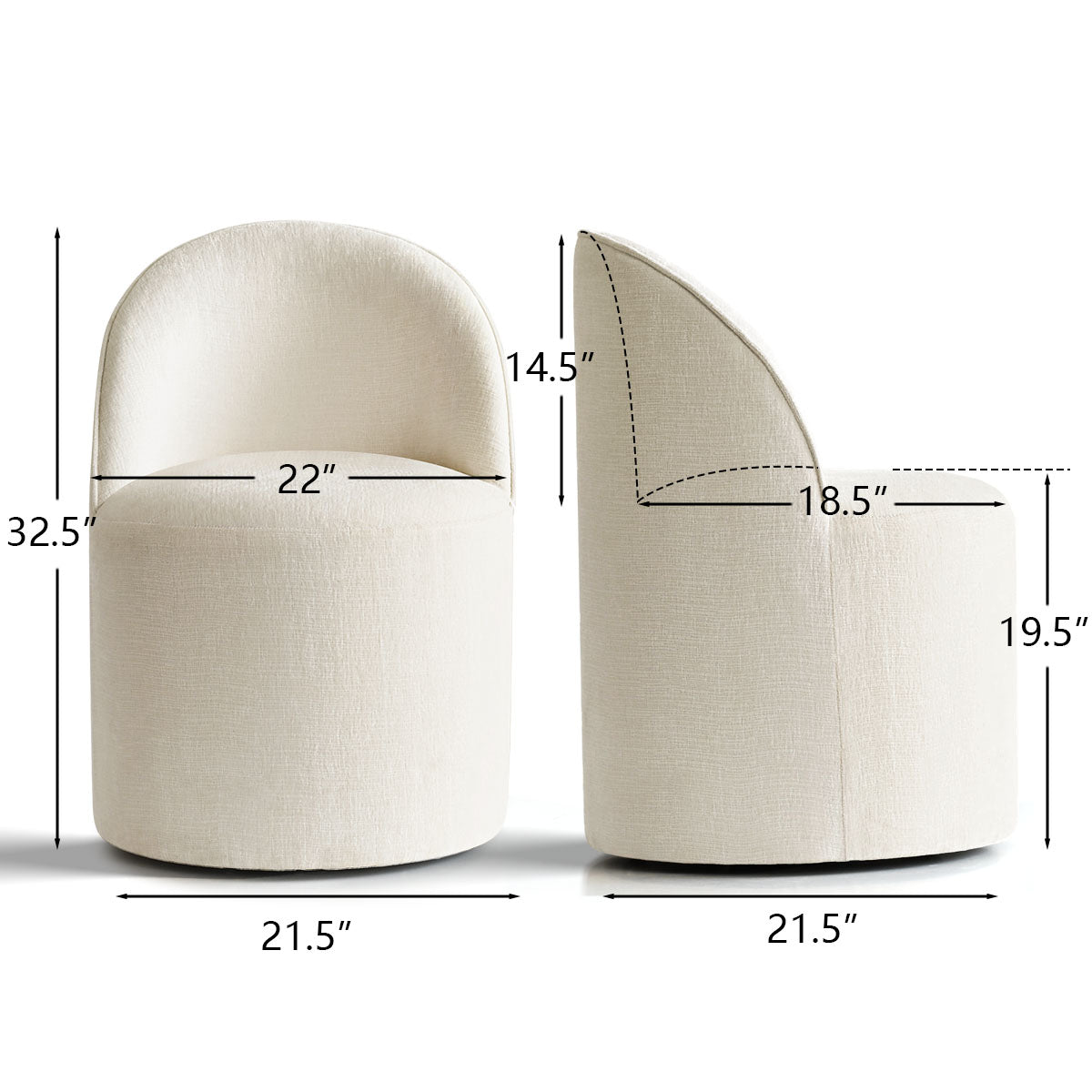 Doris Rolling Upholstered Dining Chair With Castors (Set of 4)