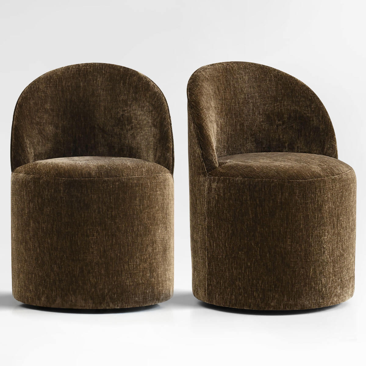 Doris Rolling Upholstered Dining Chair With Castors (Set of 2)