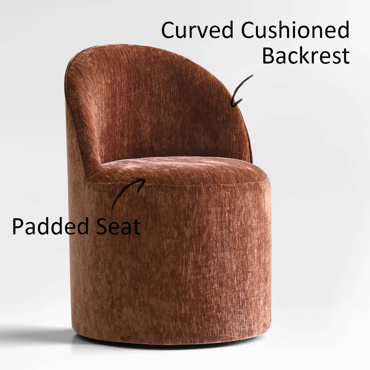 Doris Rolling Upholstered Dining Chair With Castors (Set of 6)