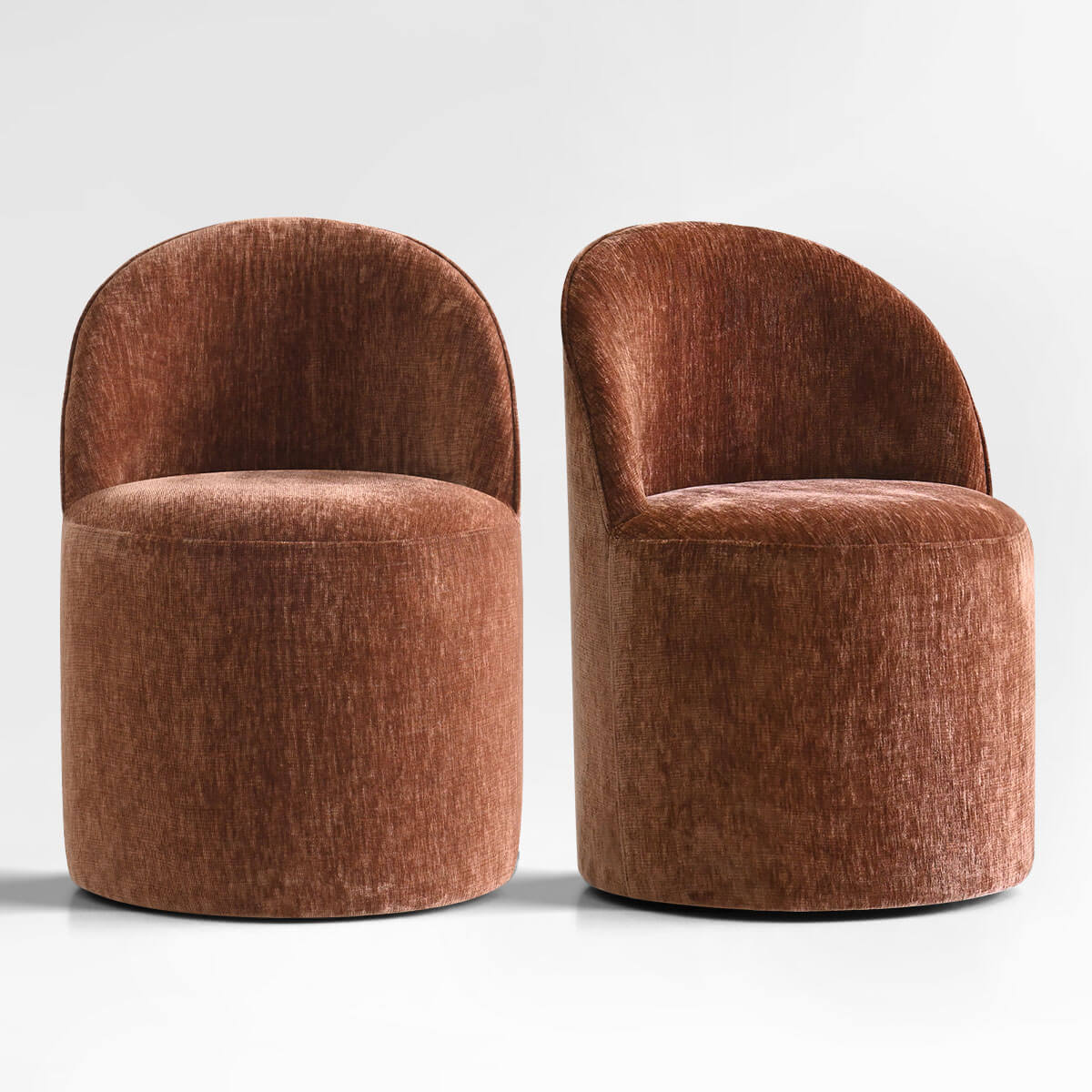 Doris Rolling Upholstered Dining Chair With Castors (Set of 2)