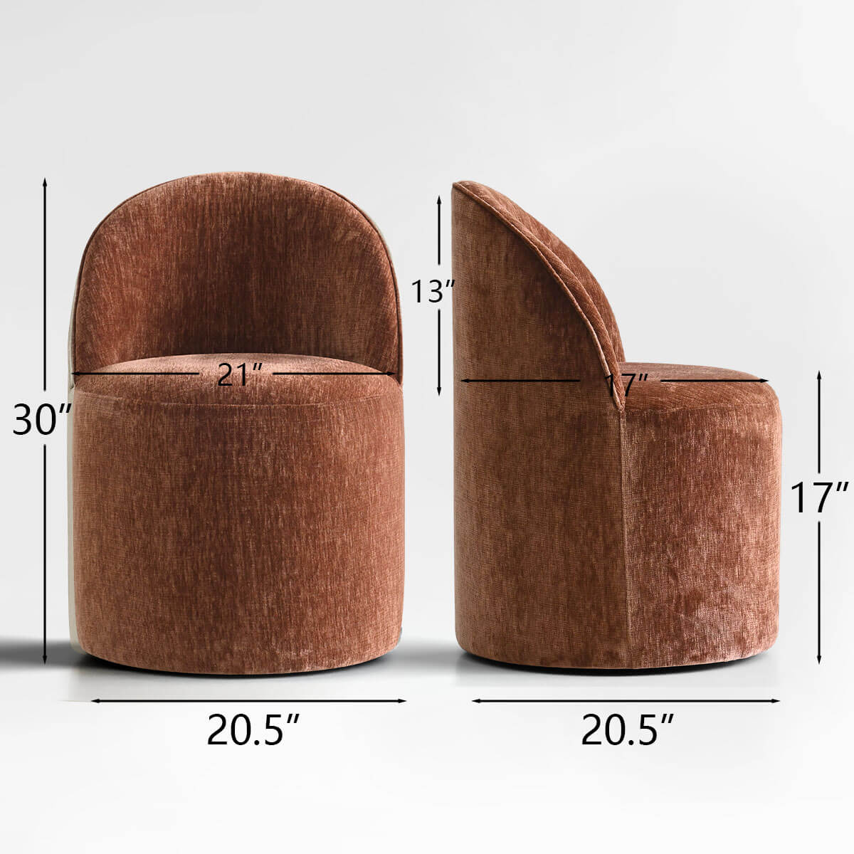 Doris Rolling Upholstered Dining Chair With Castors (Set of 6)