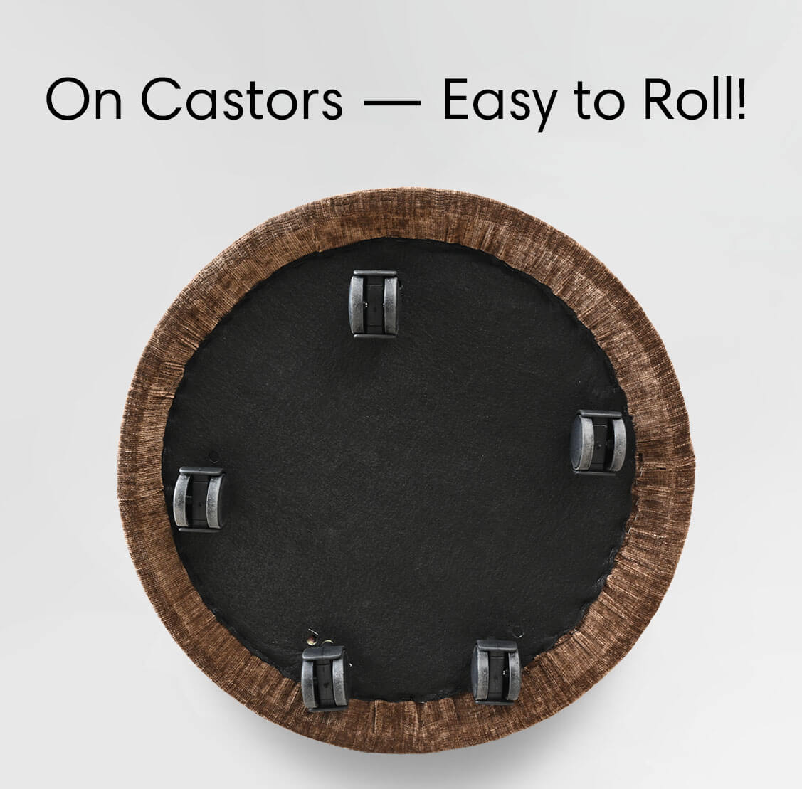 Doris Rolling Upholstered Dining Chair With Castors (Set of 6)