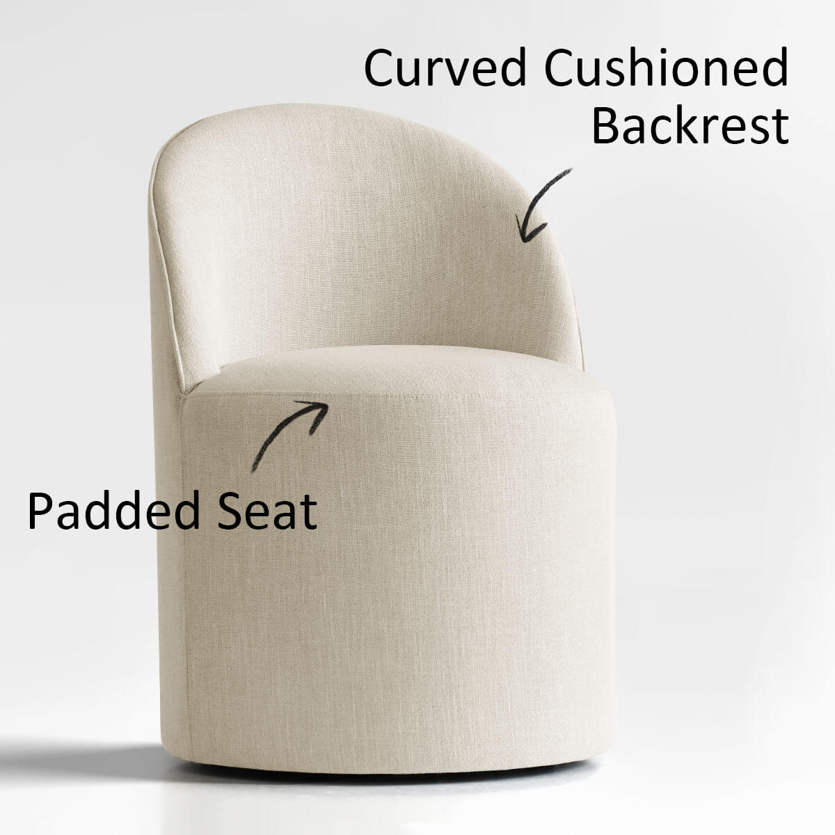 Doris Rolling Upholstered Dining Chair With Castors (Set of 6)