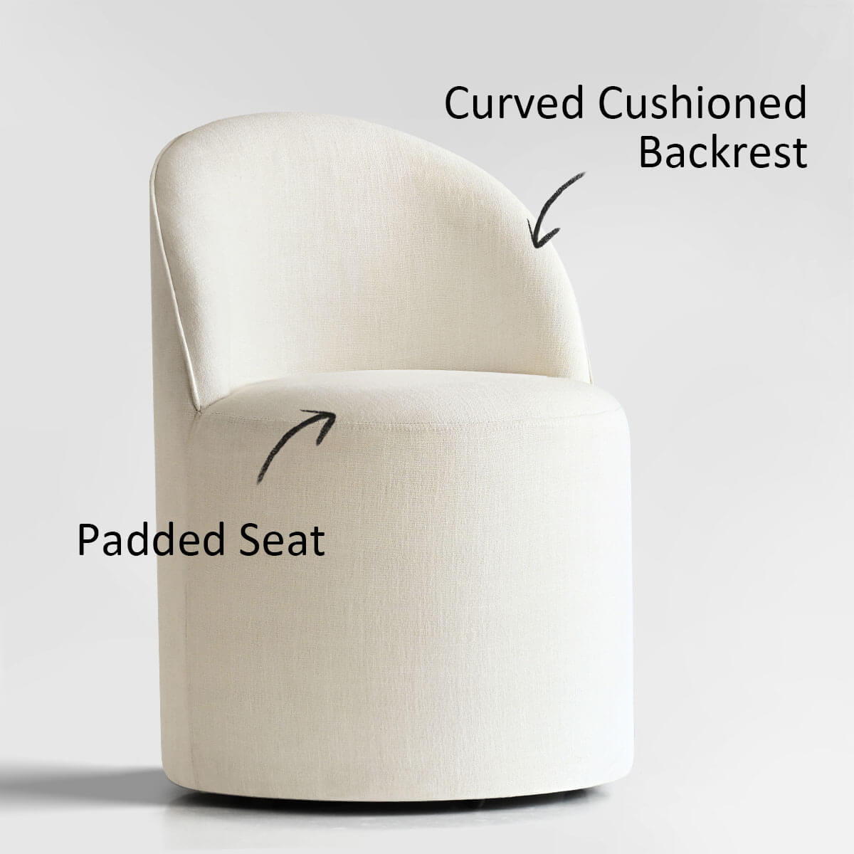 Doris Rolling Upholstered Dining Chair With Castors (Set of 6)