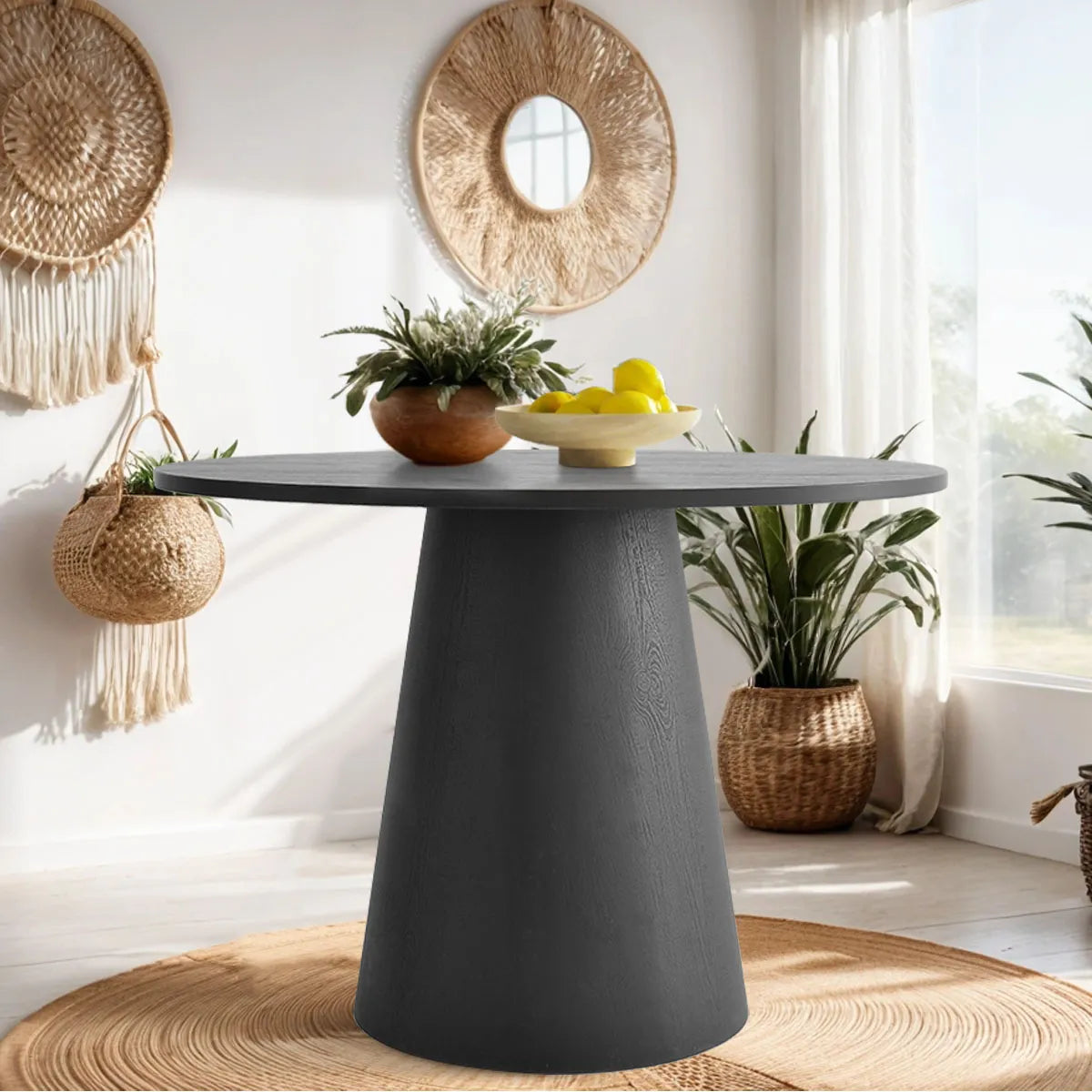 Dwen 35" Modern Round Pedestal Console Table