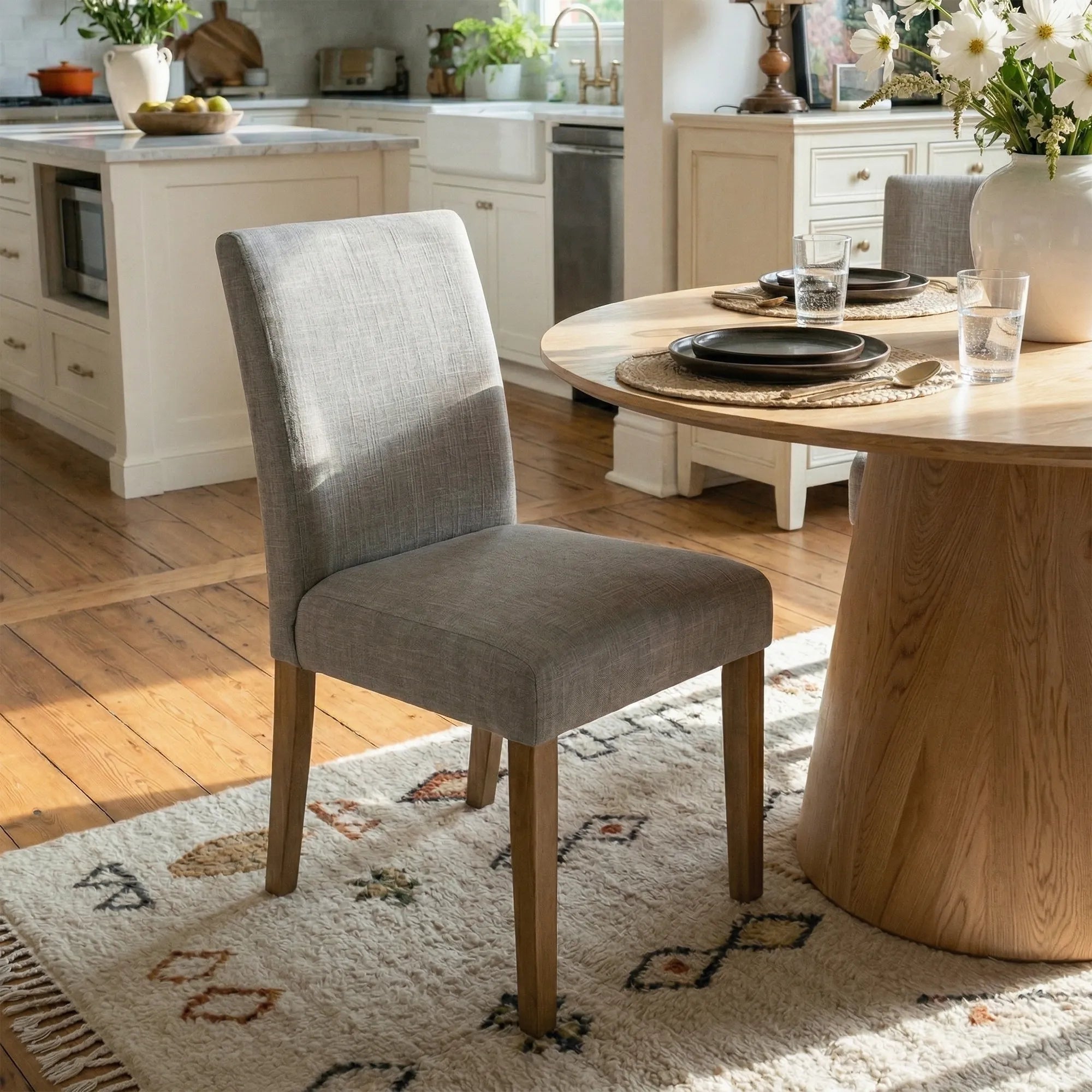 Dwen & North 46" Modern Round Dining Table Set for 4 (5-Piece)