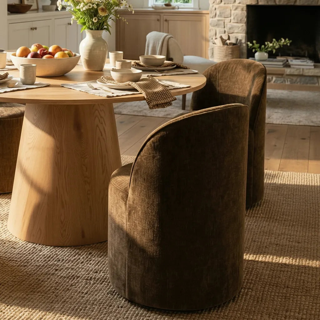 Dwen & Doris 46" Round Dining Table Set for 4 (5-Piece)