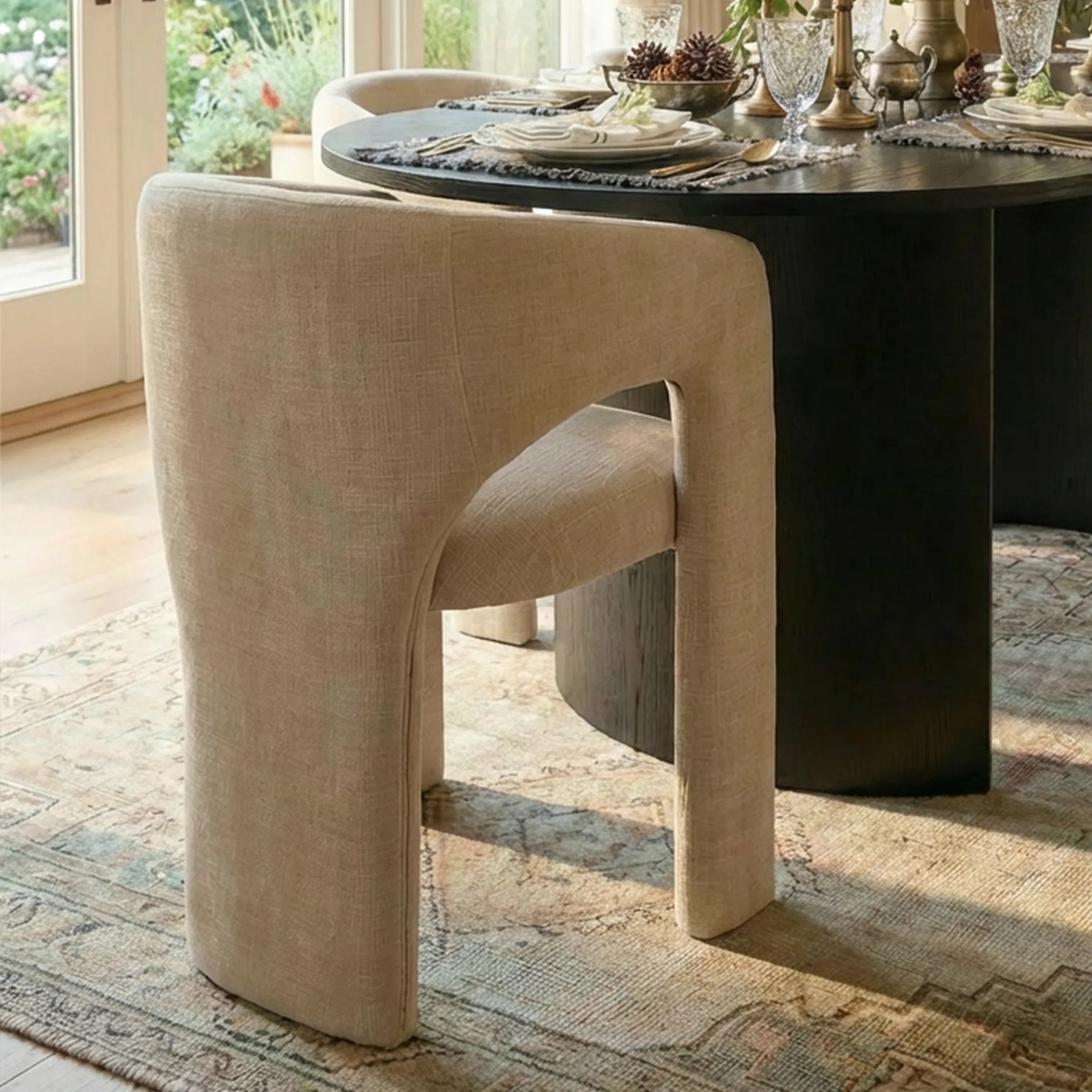 Dwen & Khloe 79" Oval Dining Table Set for 6 (7-Piece)