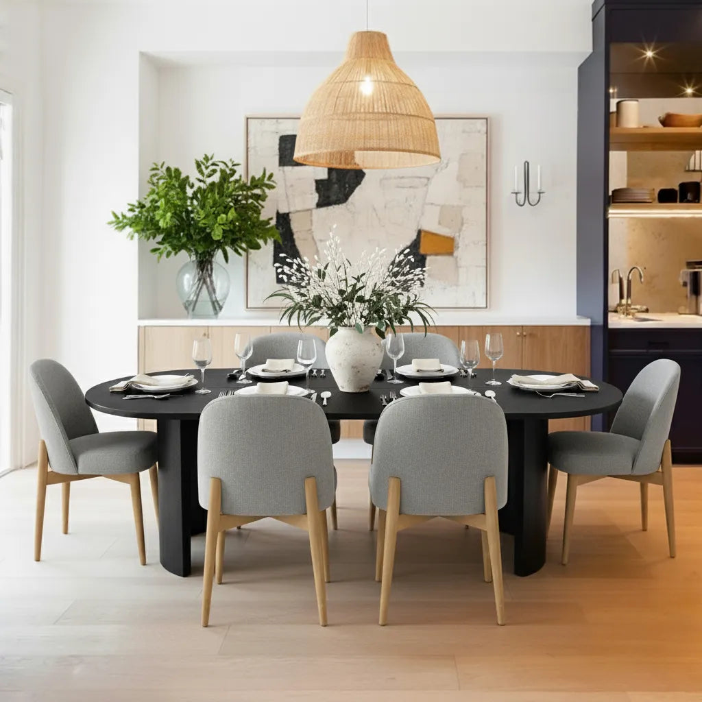 Dwen & Havana 79" Oval Dining Table Set for 6 (7-Piece)