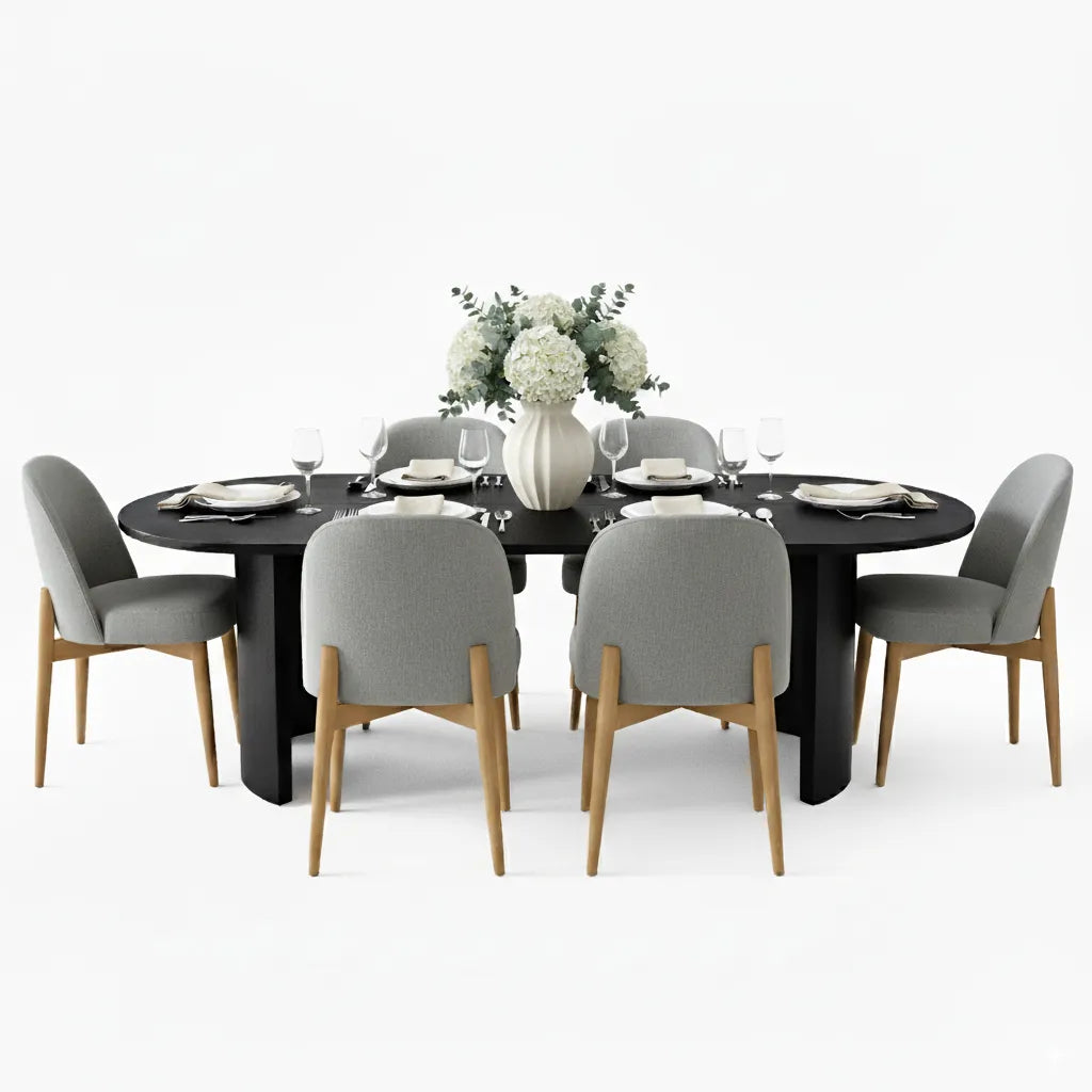 Dwen & Havana 79" Oval Dining Table Set for 6 (7-Piece)