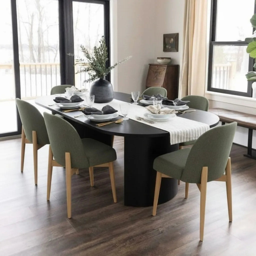 Dwen & Havana 79" Oval Dining Table Set for 6 (7-Piece)