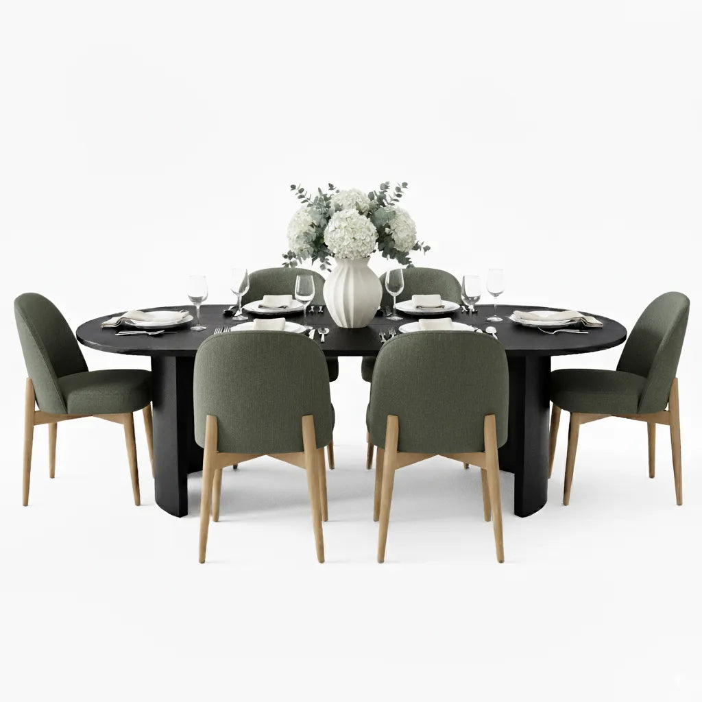 Dwen & Havana 79" Oval Dining Table Set for 6 (7-Piece)