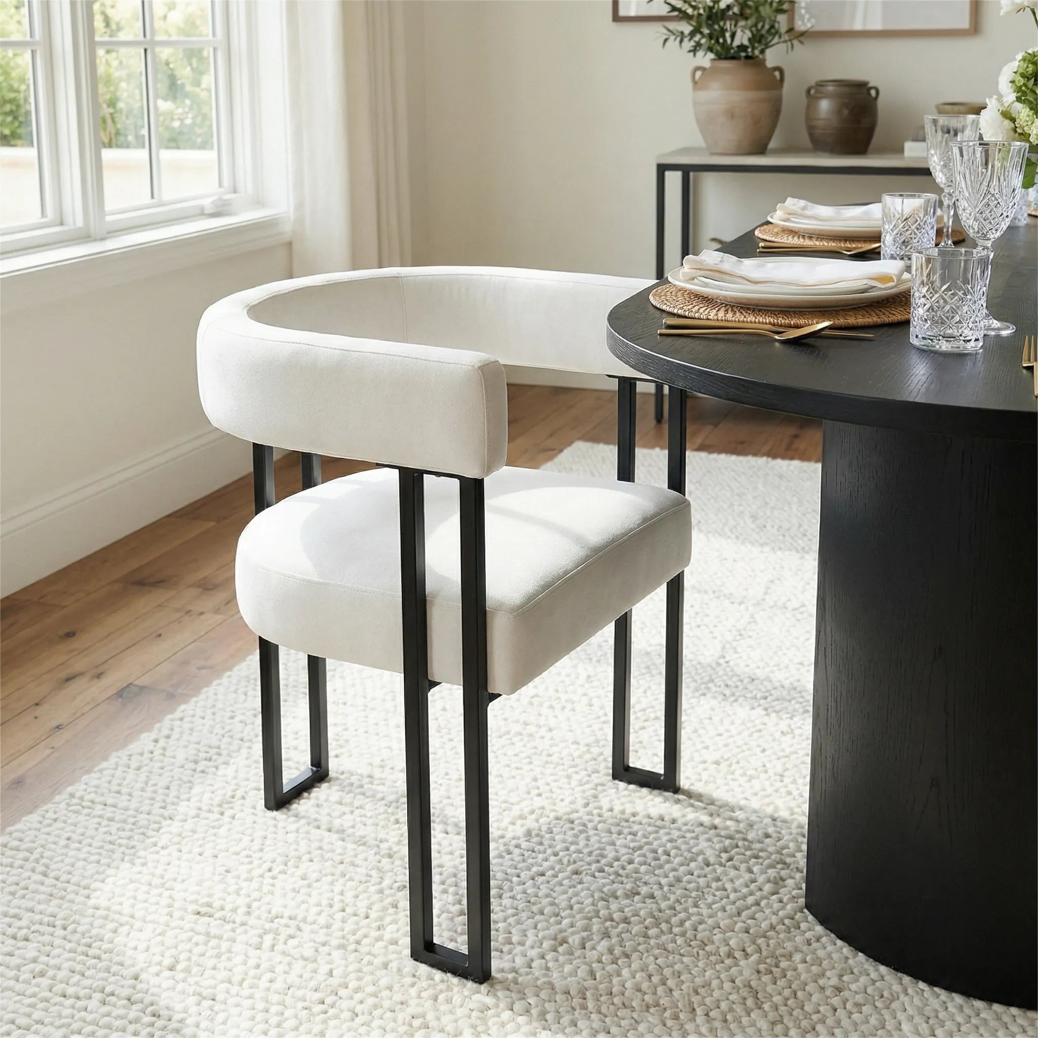 Dwen & Mia 79" Oval Dining Table Set for 6 (7-Piece)