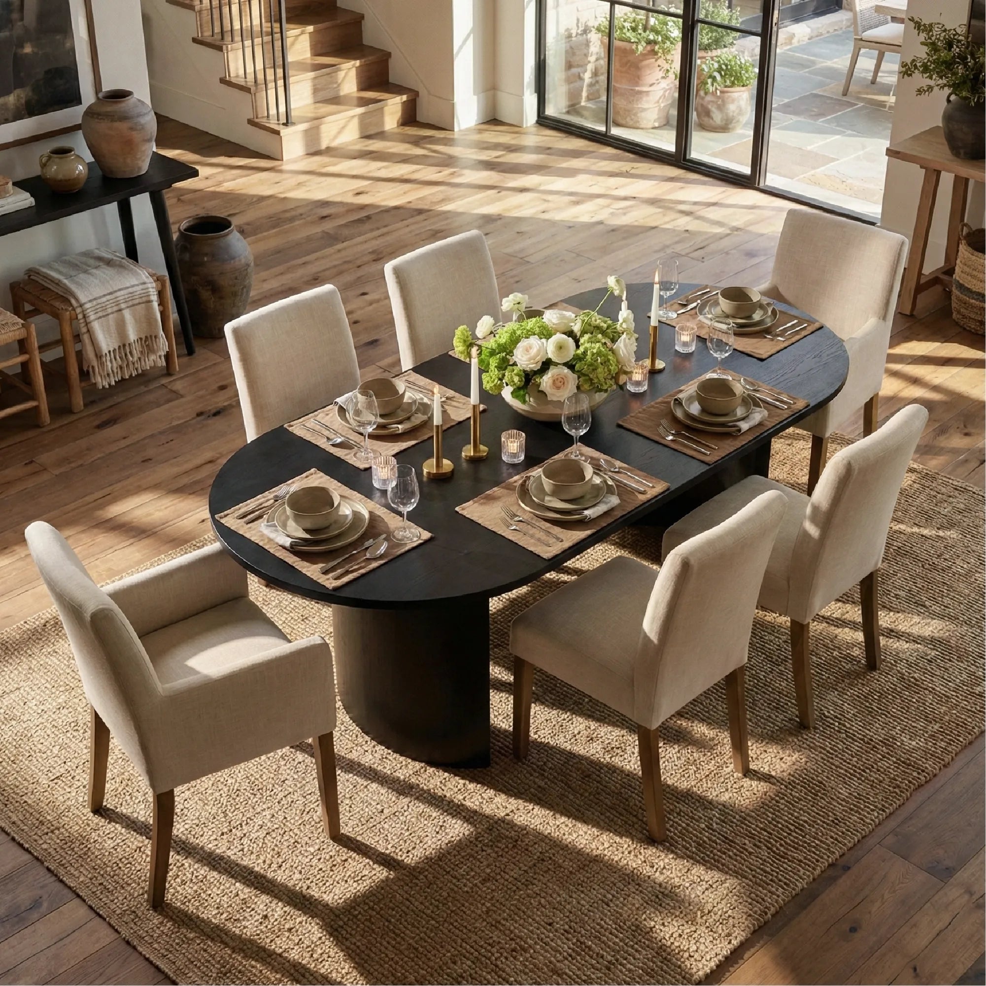 Dwen & North 79" Oval Dining Table Set for 6 (7-Piece)