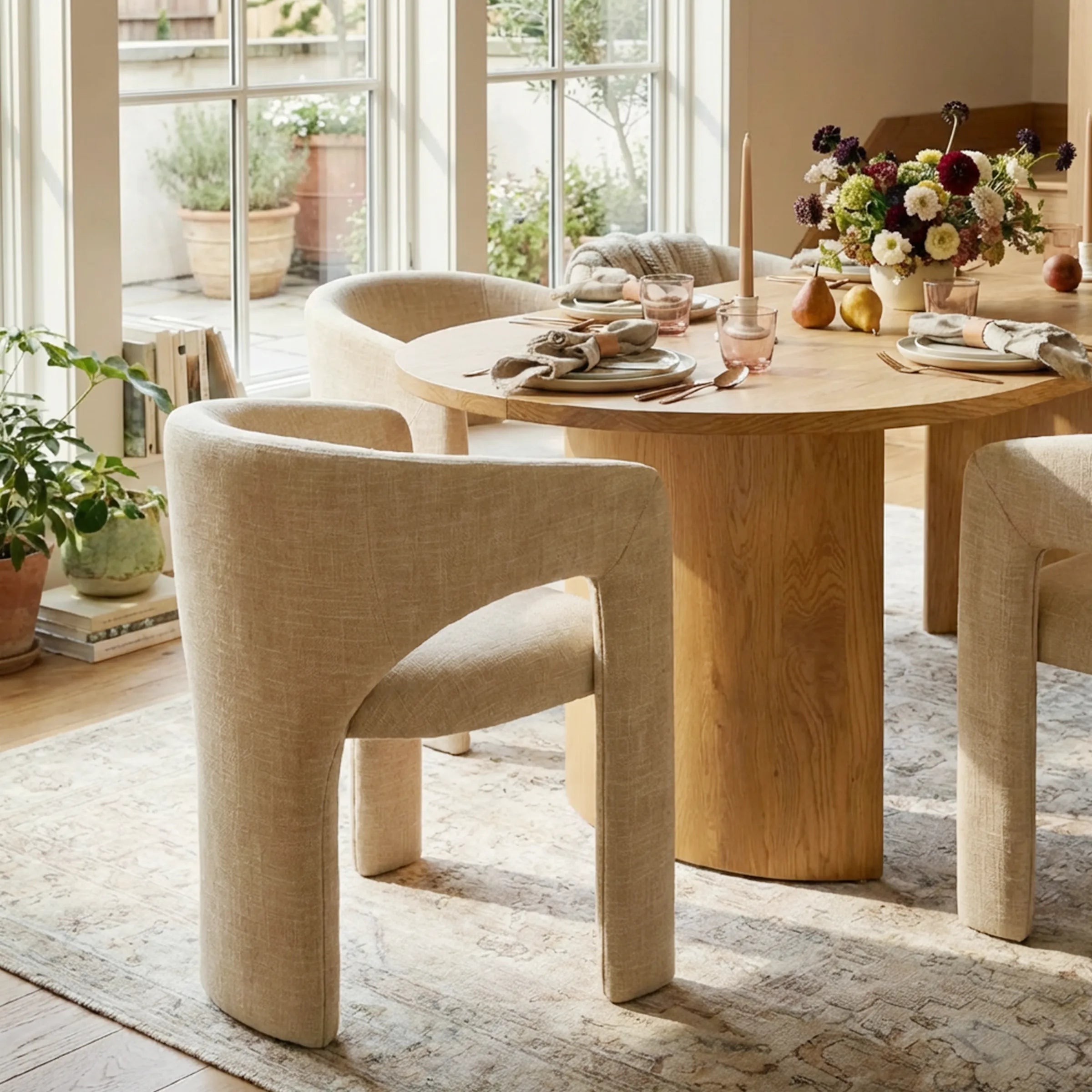 Dwen & Khloe 79" Oval Dining Table Set for 6 (7-Piece)