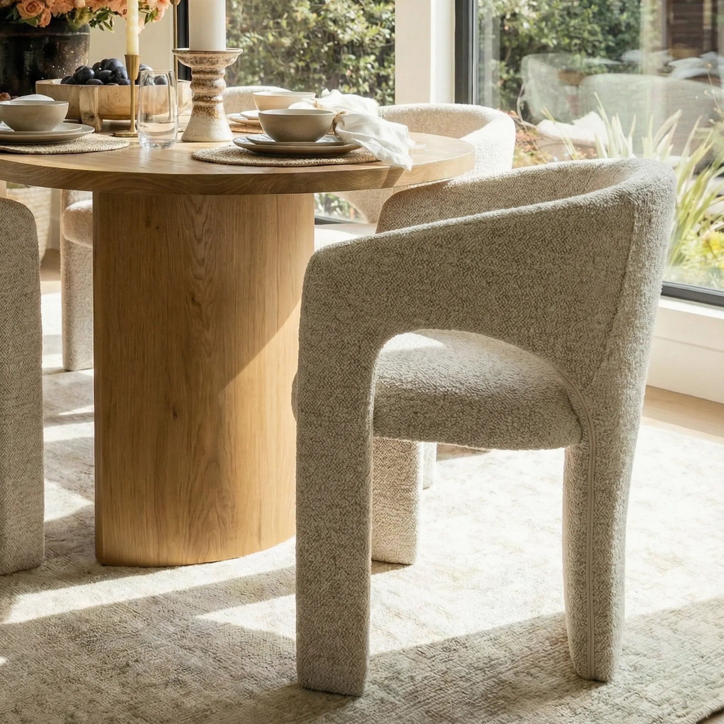 Dwen & Khloe 79" Oval Dining Table Set for 6 (7-Piece)