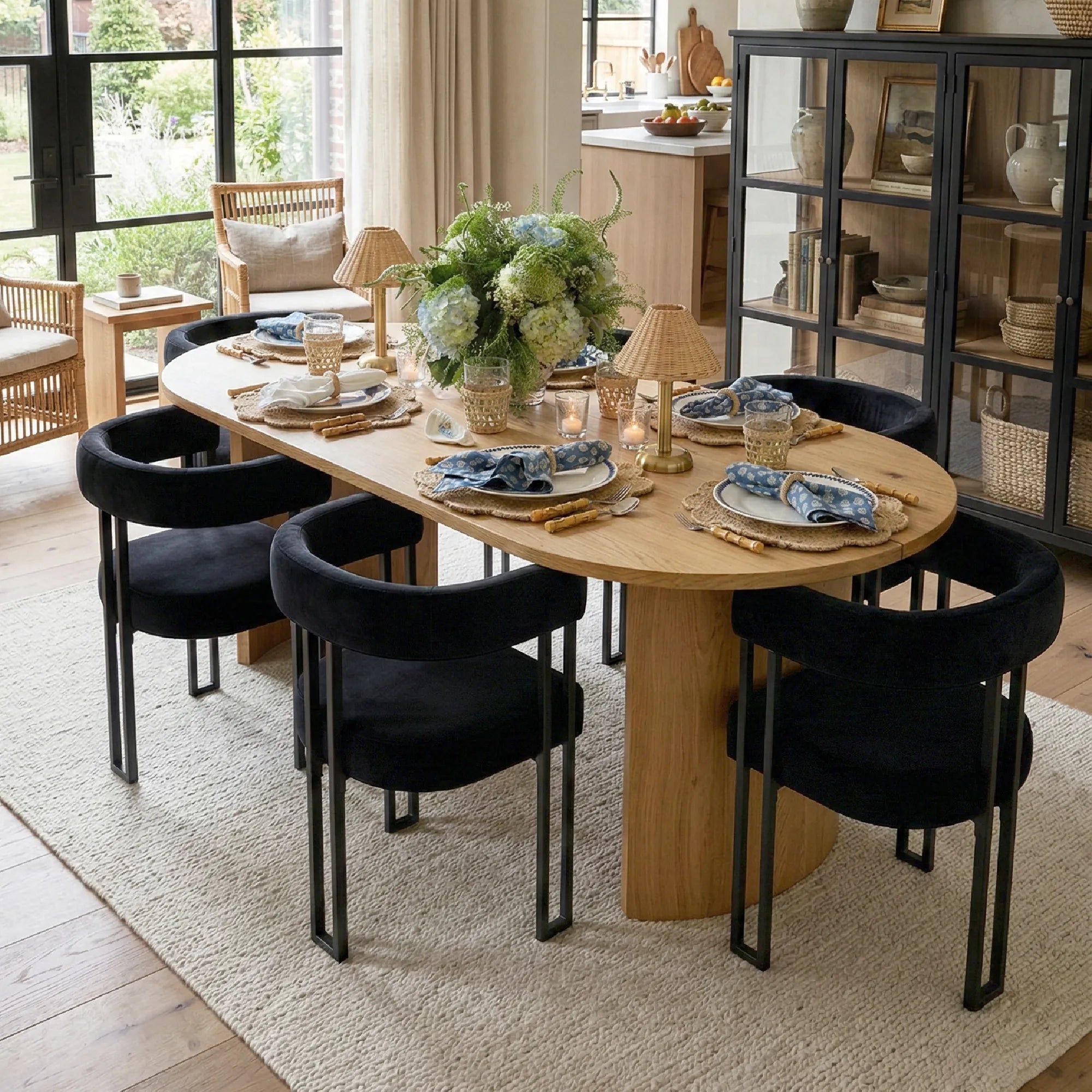 Dwen & Mia 79" Oval Dining Table Set for 6 (7-Piece)