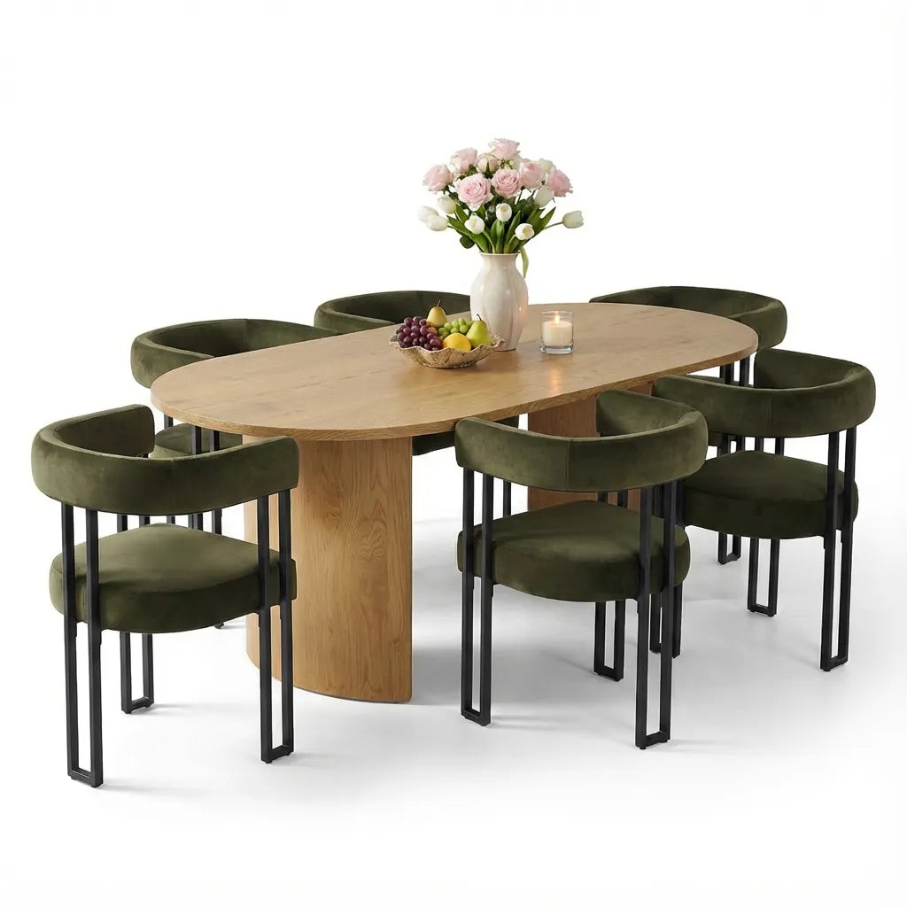 Dwen & Mia 79" Oval Dining Table Set for 6 (7-Piece)