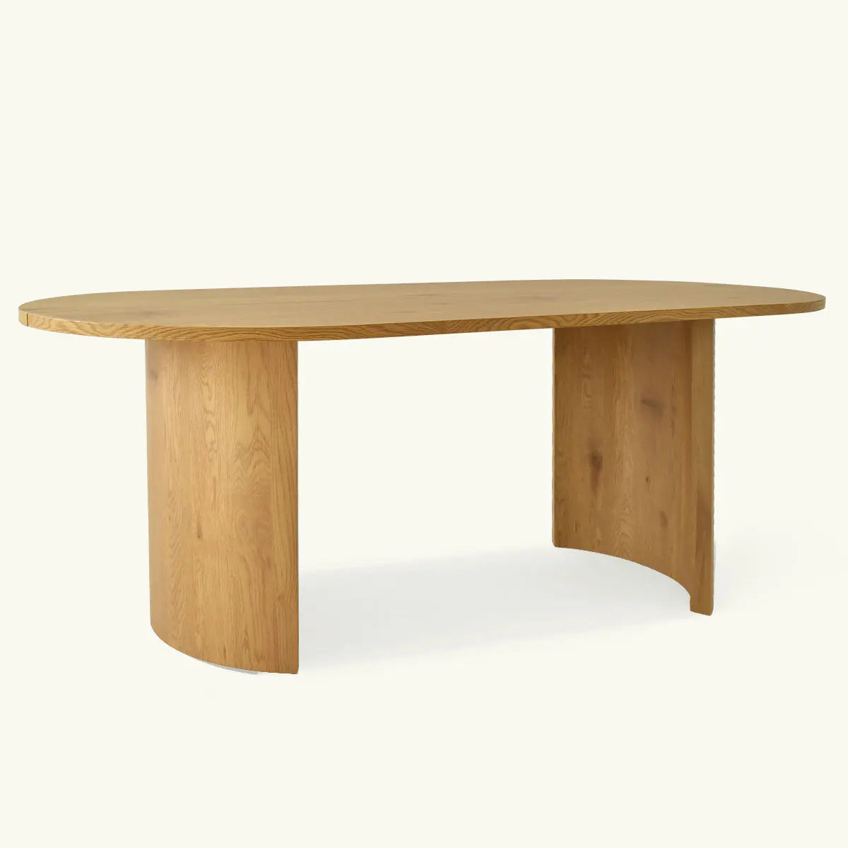 Dwen Modern Large Oval Dining Table, oak finish, contemporary furniture design, versatile room decor.