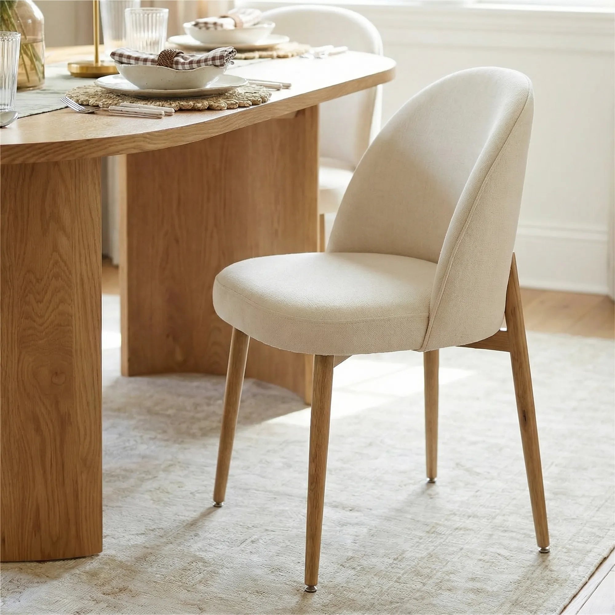 Dwen & Goteborg 79" Oval Dining Table Set for 6 (7-Piece)