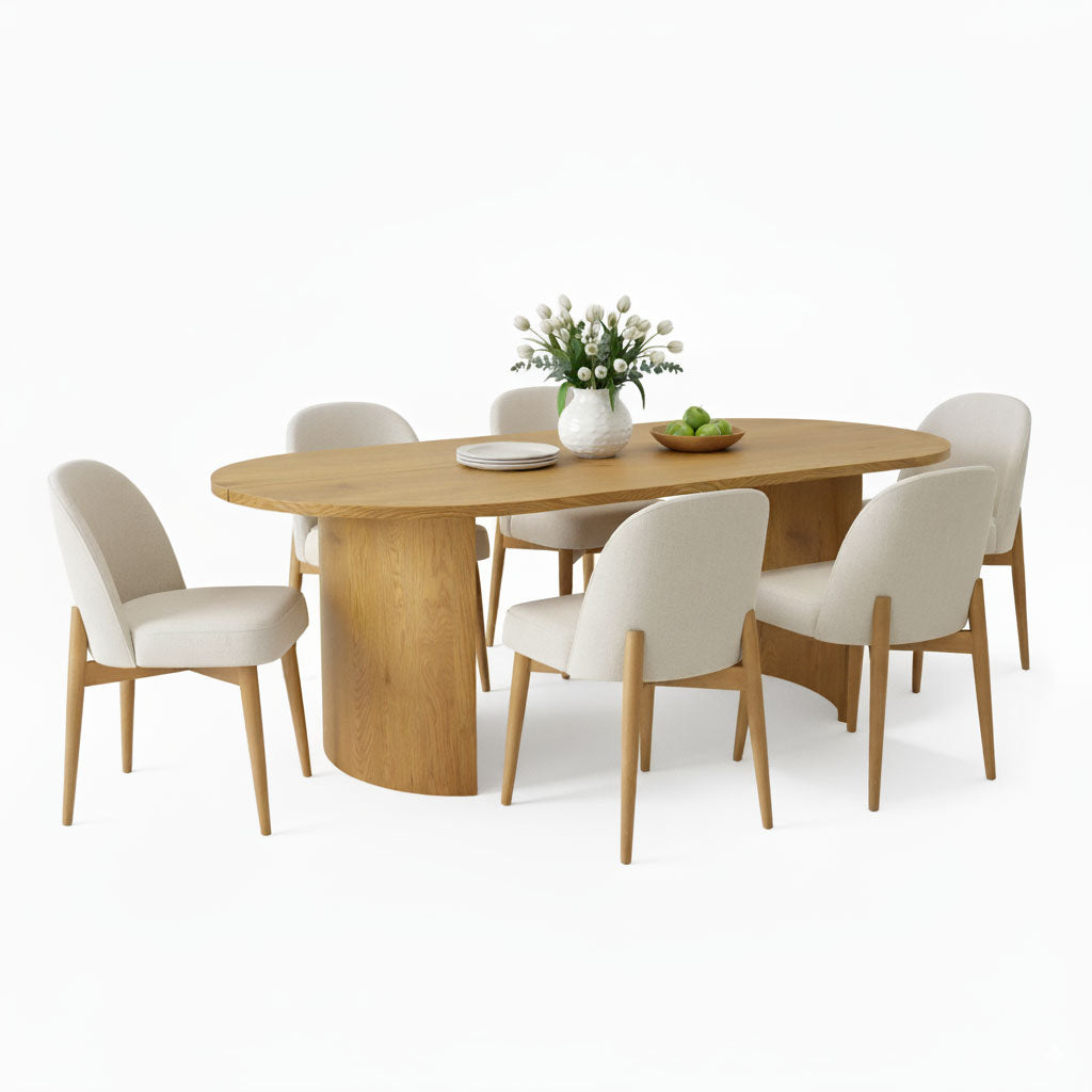 Dwen & Havana 79" Oval Dining Table Set for 6 (7-Piece)