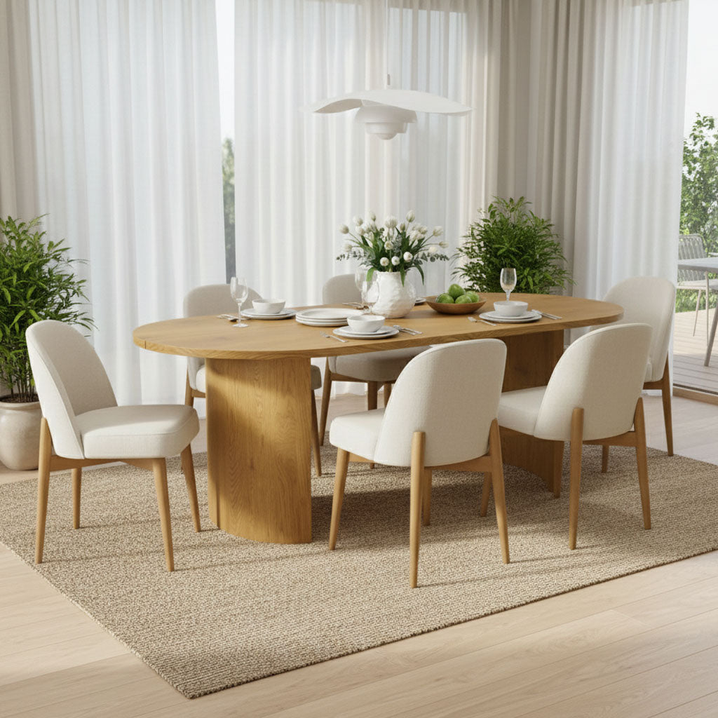 Dwen & Havana 79" Oval Dining Table Set for 6 (7-Piece)