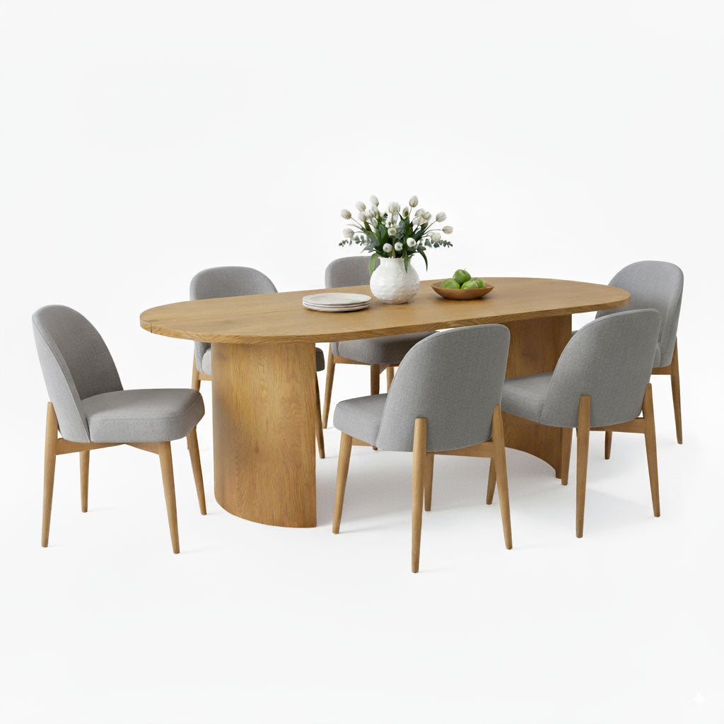 Dwen & Havana 79" Oval Dining Table Set for 6 (7-Piece)
