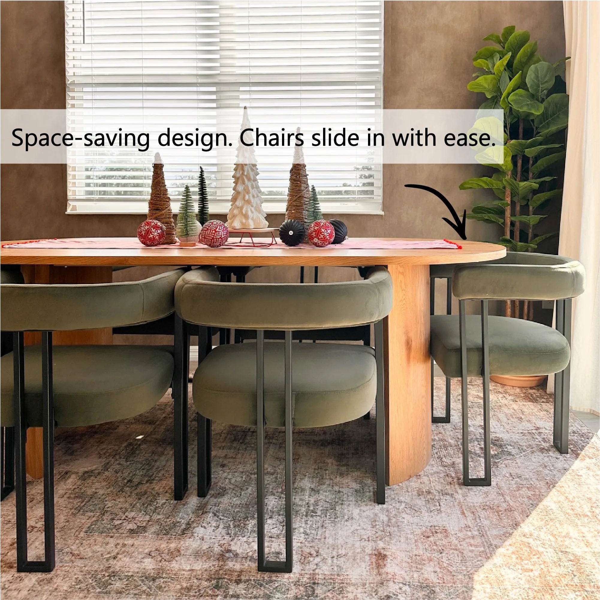 Dwen & Mia 79" Oval Dining Table Set for 6 (7-Piece)