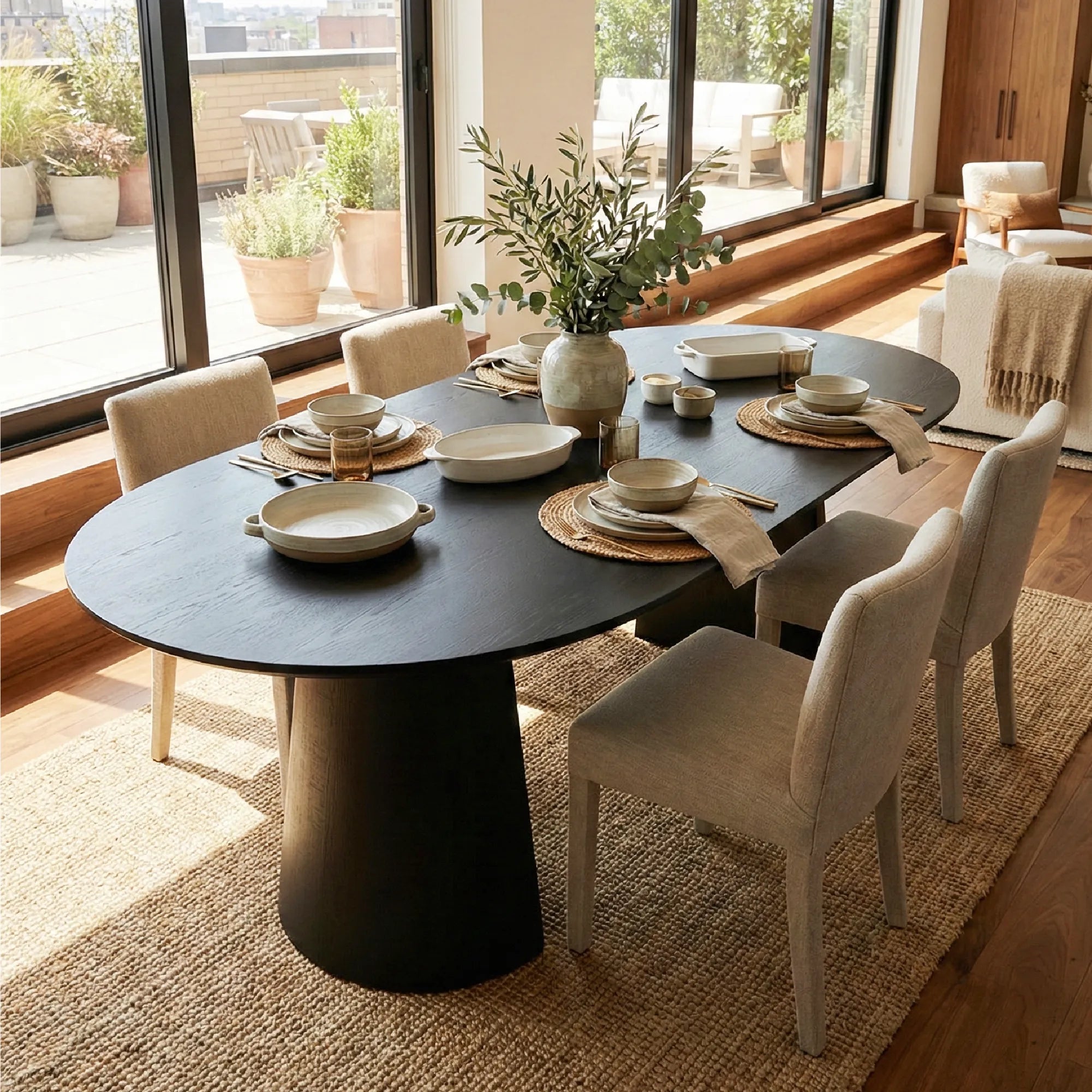 Dwen 47"-65"-83" Extendable Oval Dining Table – 3-in-1 Design