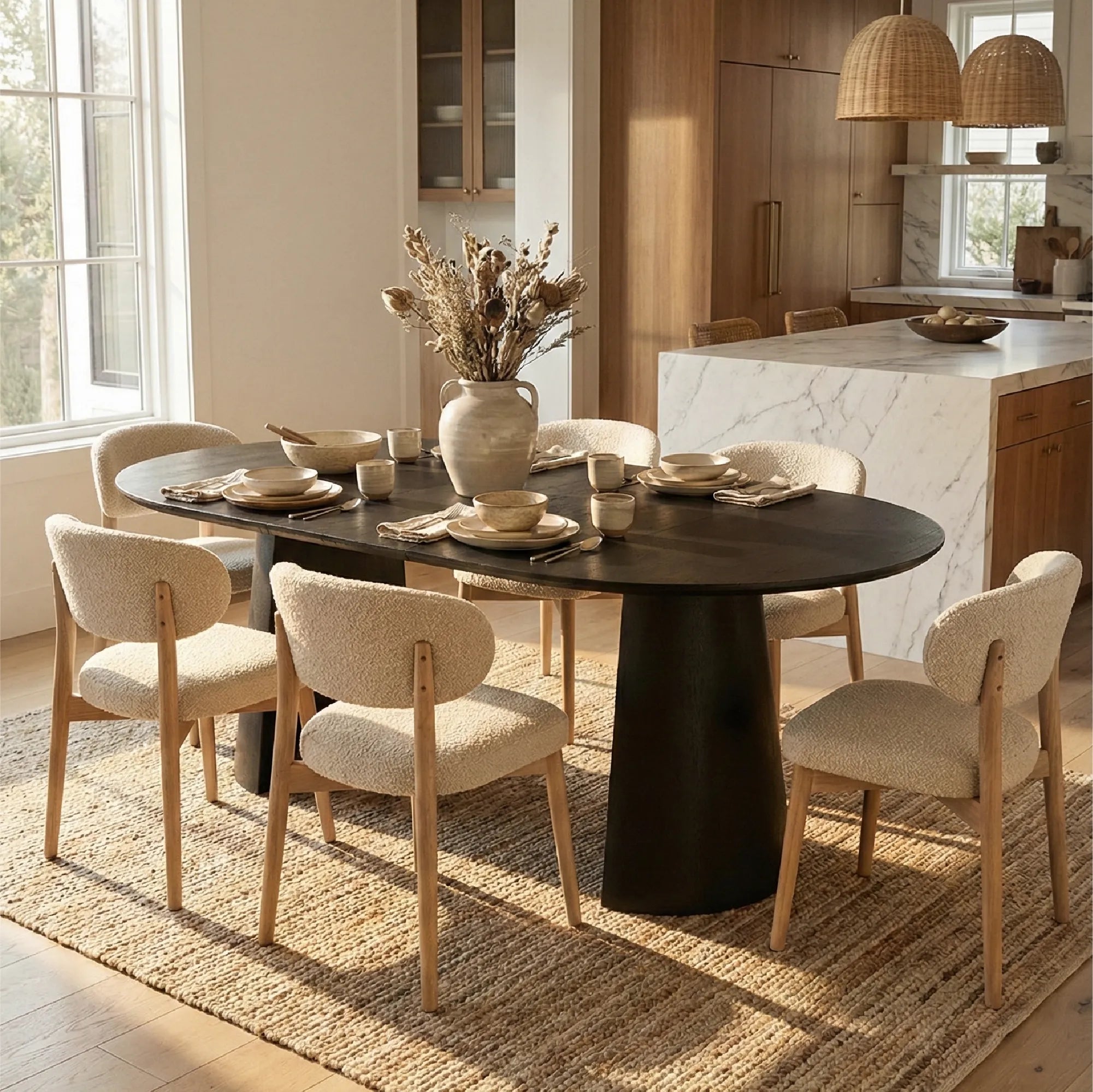 Dwen 47"-65"-83" Extendable Oval Dining Table – 3-in-1 Design