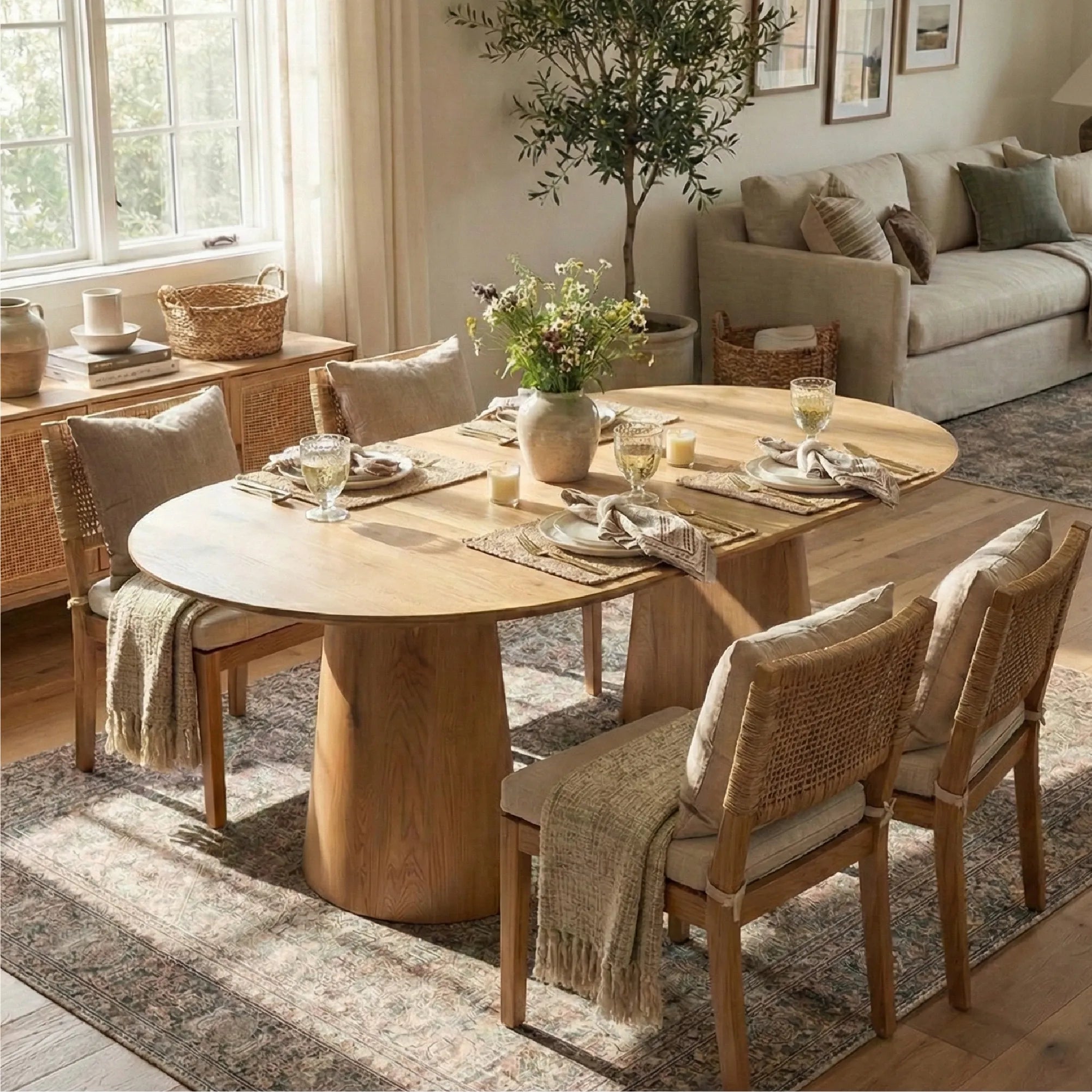 Dwen 47"-65"-83" Extendable Oval Dining Table – 3-in-1 Design