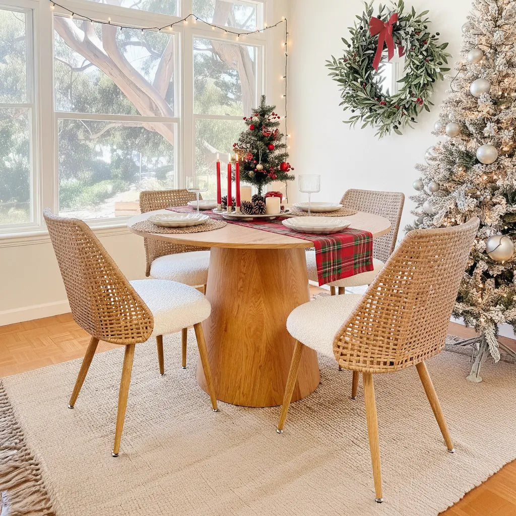 Nice Rattan Upholstered Dining Chair (Set of 4)