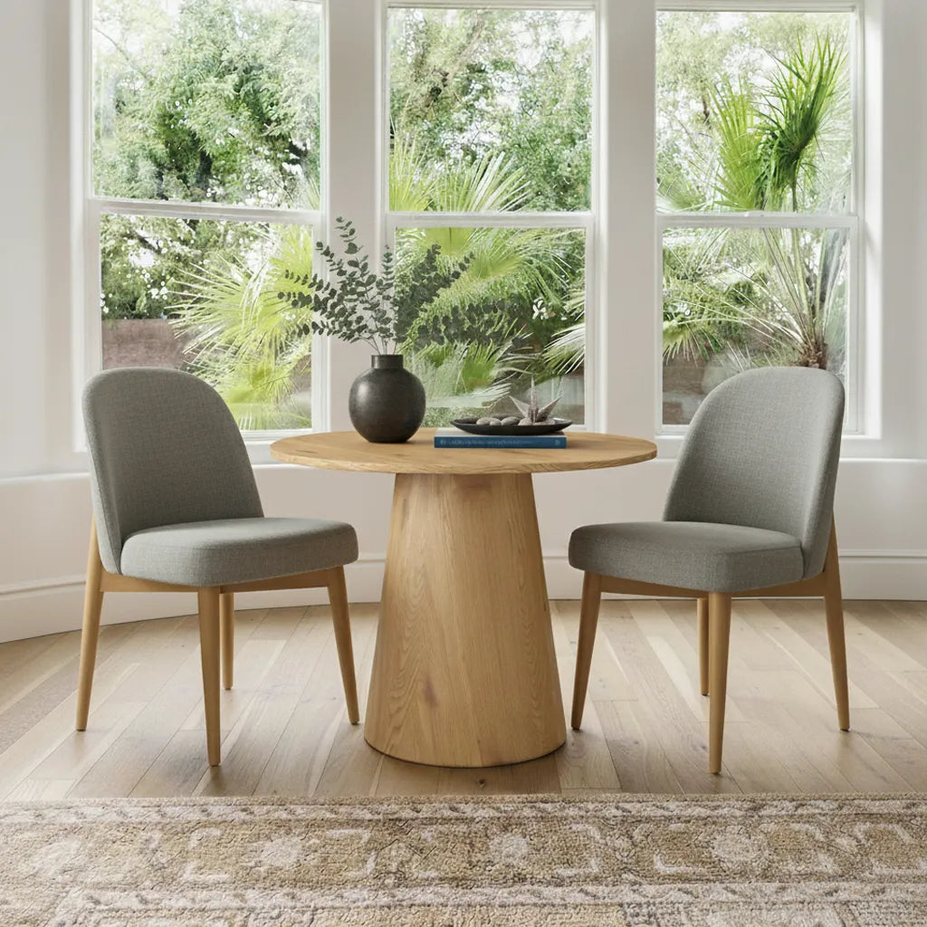 Dwen & Havana 35" Modern Round Dining Table Set for 2 (3-Piece)