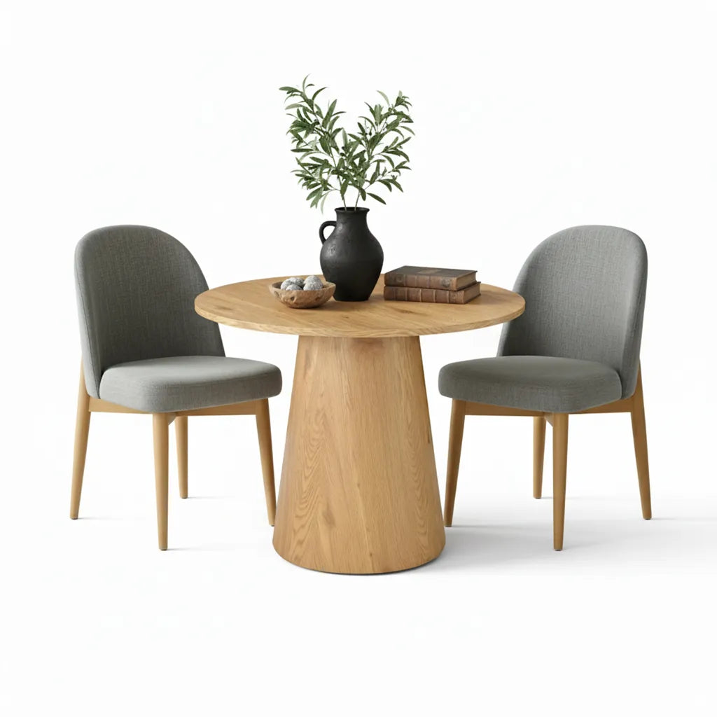 Dwen & Havana 35" Modern Round Dining Table Set for 2 (3-Piece)