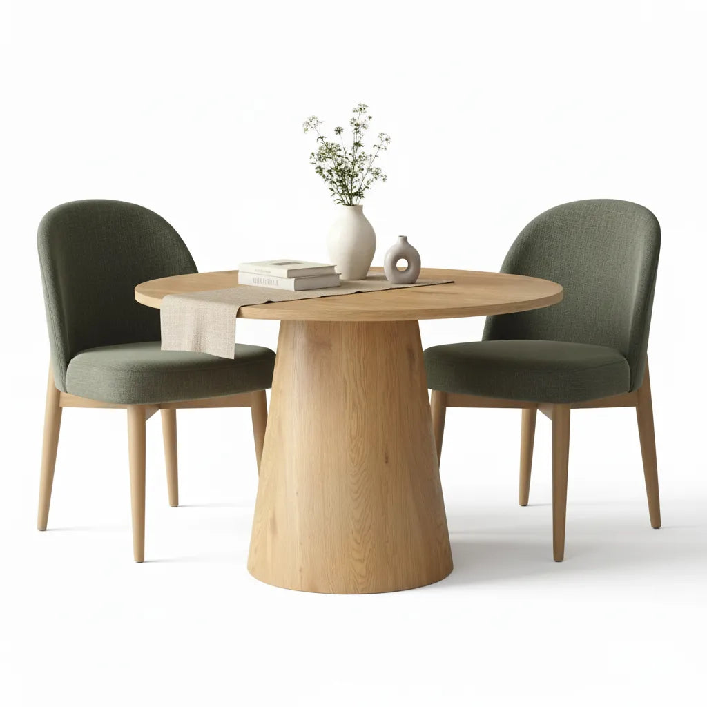 Dwen & Havana 35" Modern Round Dining Table Set for 2 (3-Piece)