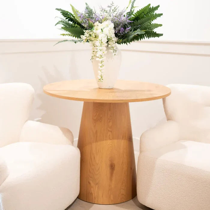 Dwen 35" Modern Round Pedestal Console Table
