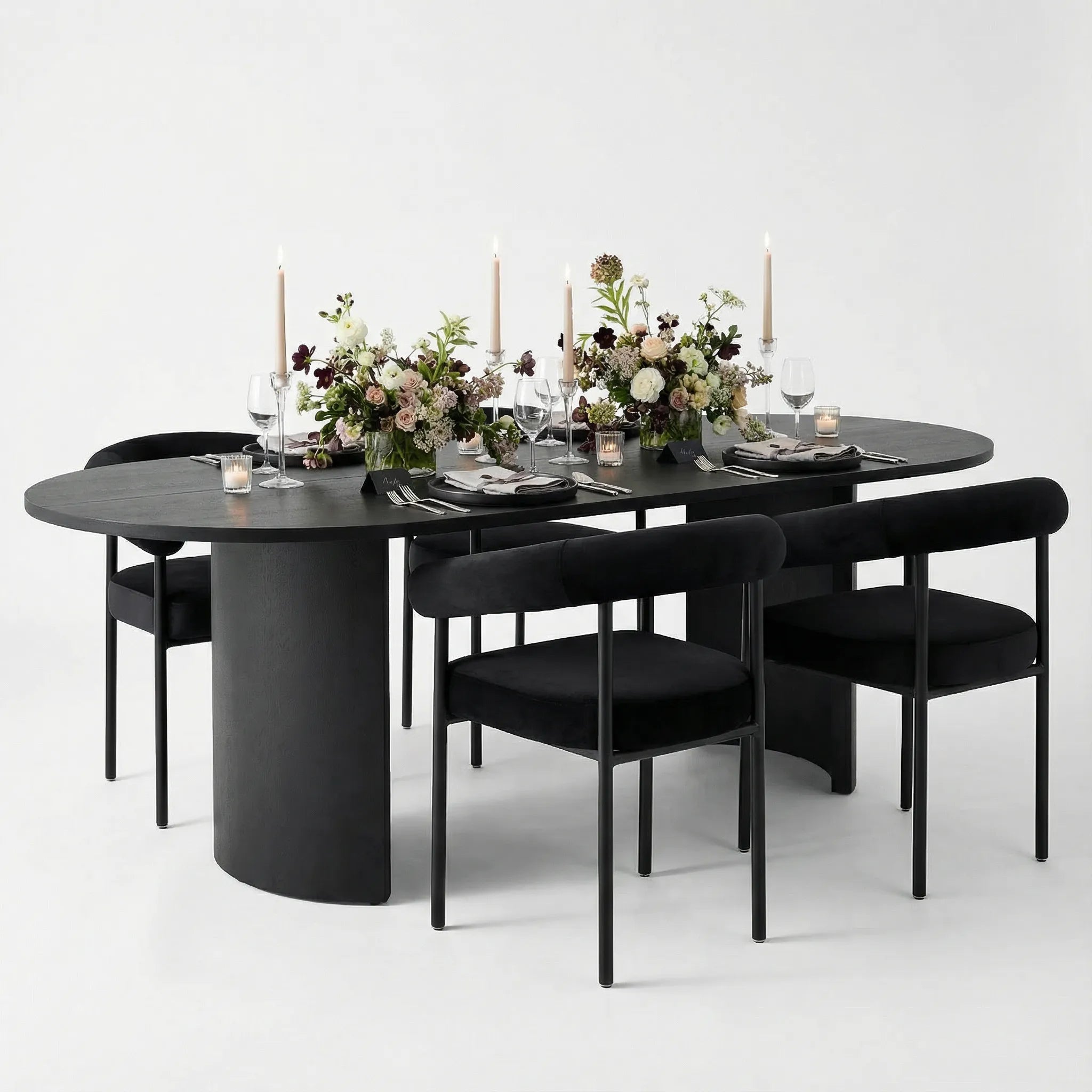 Dwen & New York 79" Oval Dining Table Set for 4 (5-Piece)