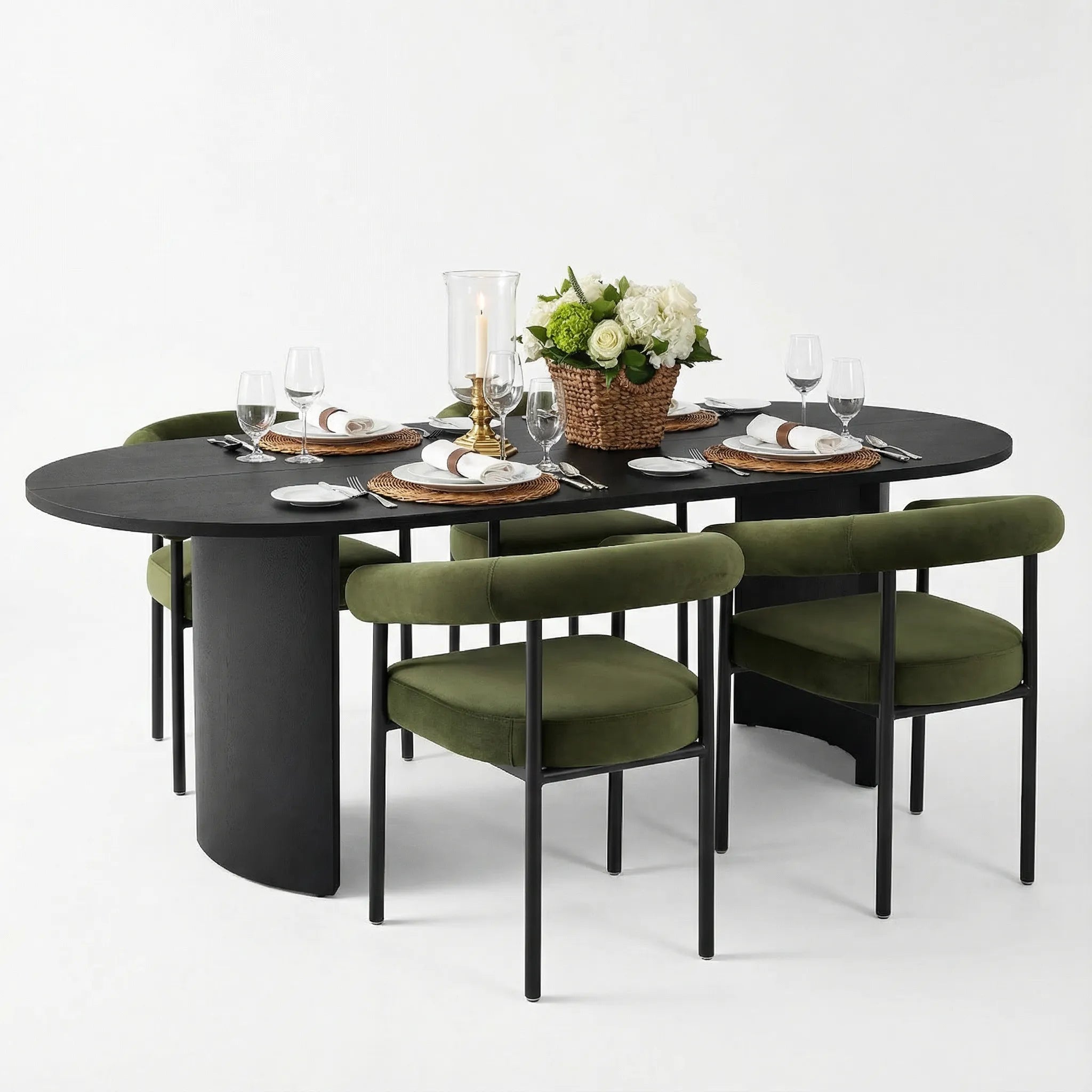 Dwen & New York 79" Oval Dining Table Set for 4 (5-Piece)