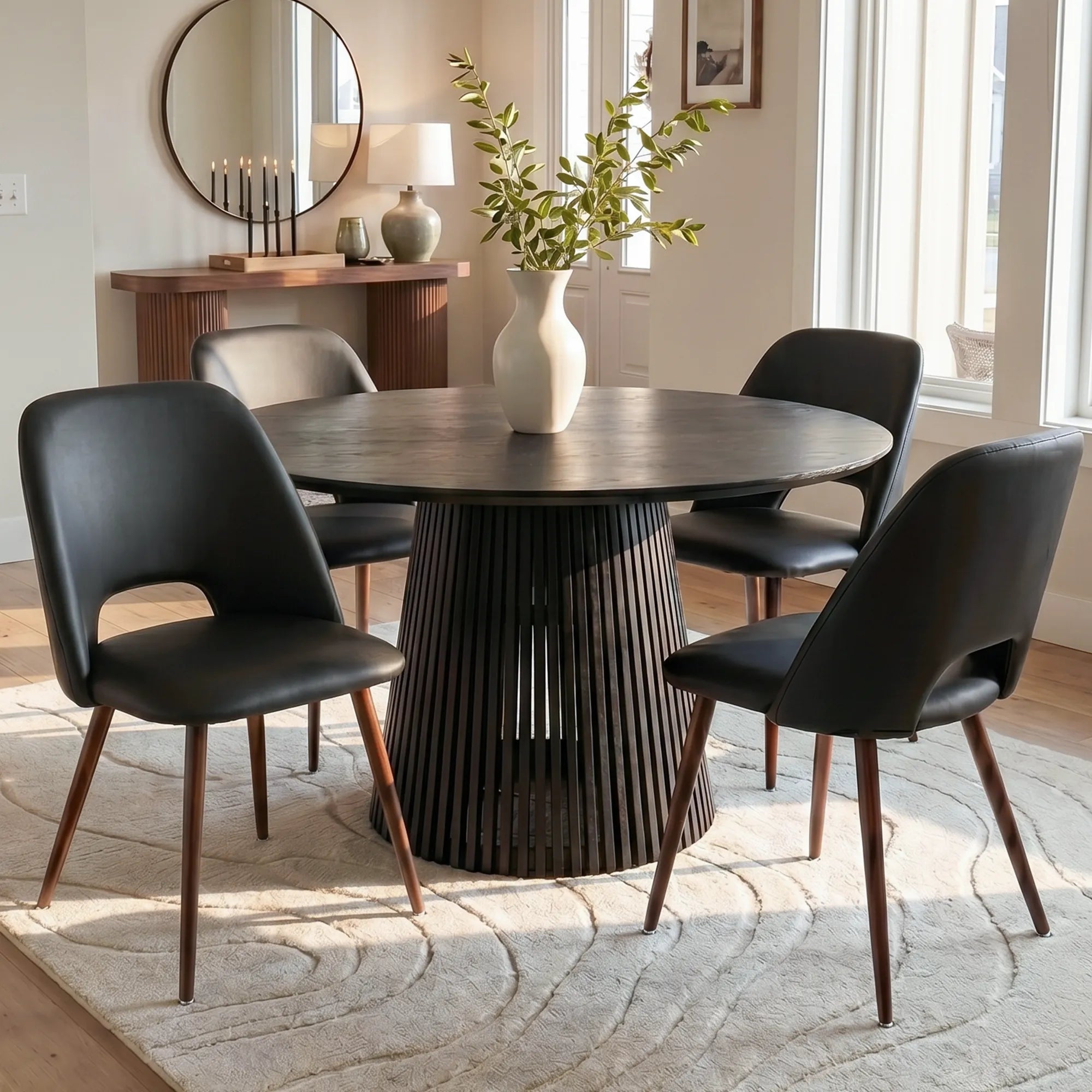 Edwin Modern Faux Leather Dining Chair (Set of 4)