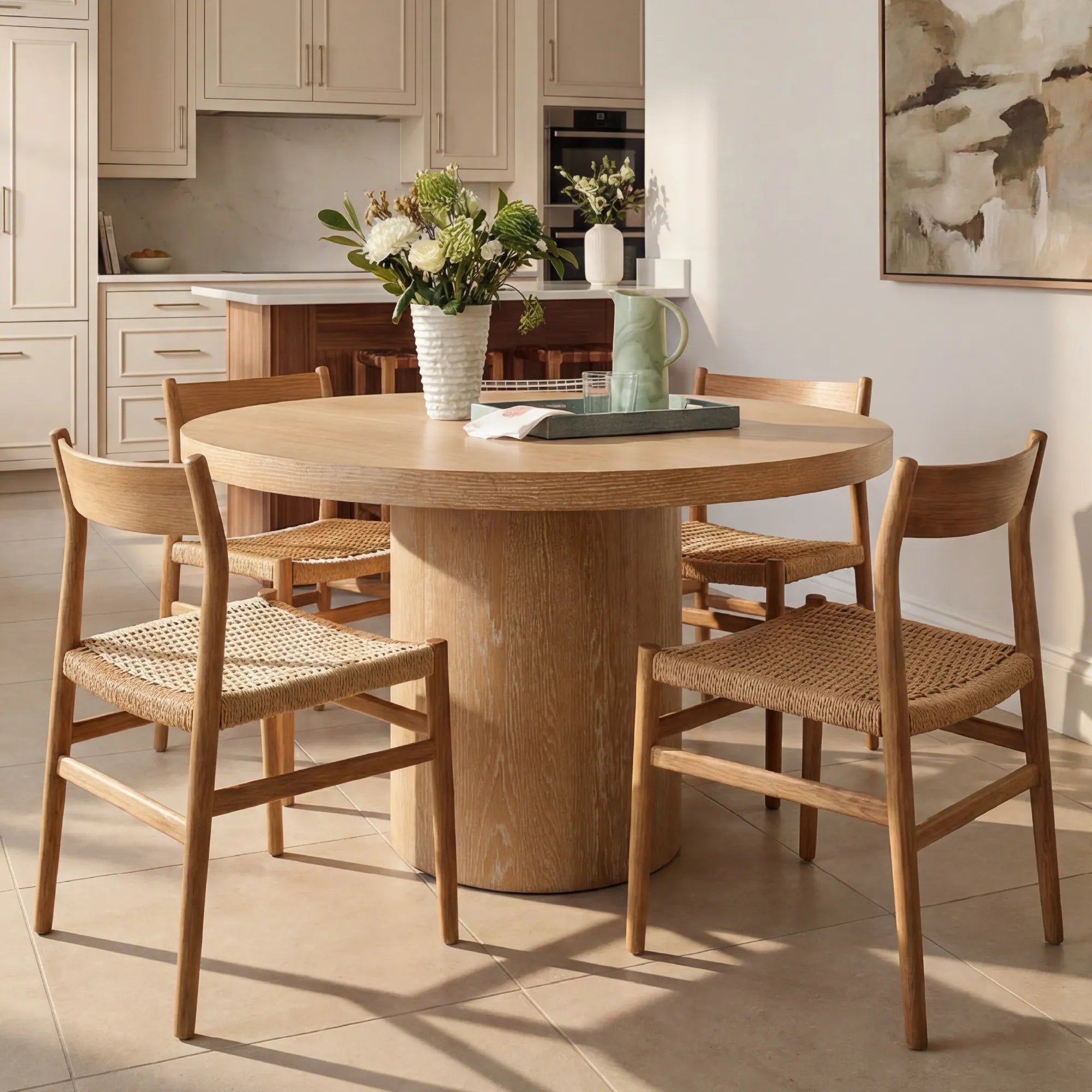 Elon 47" Solid Round Pedestal Dining Table