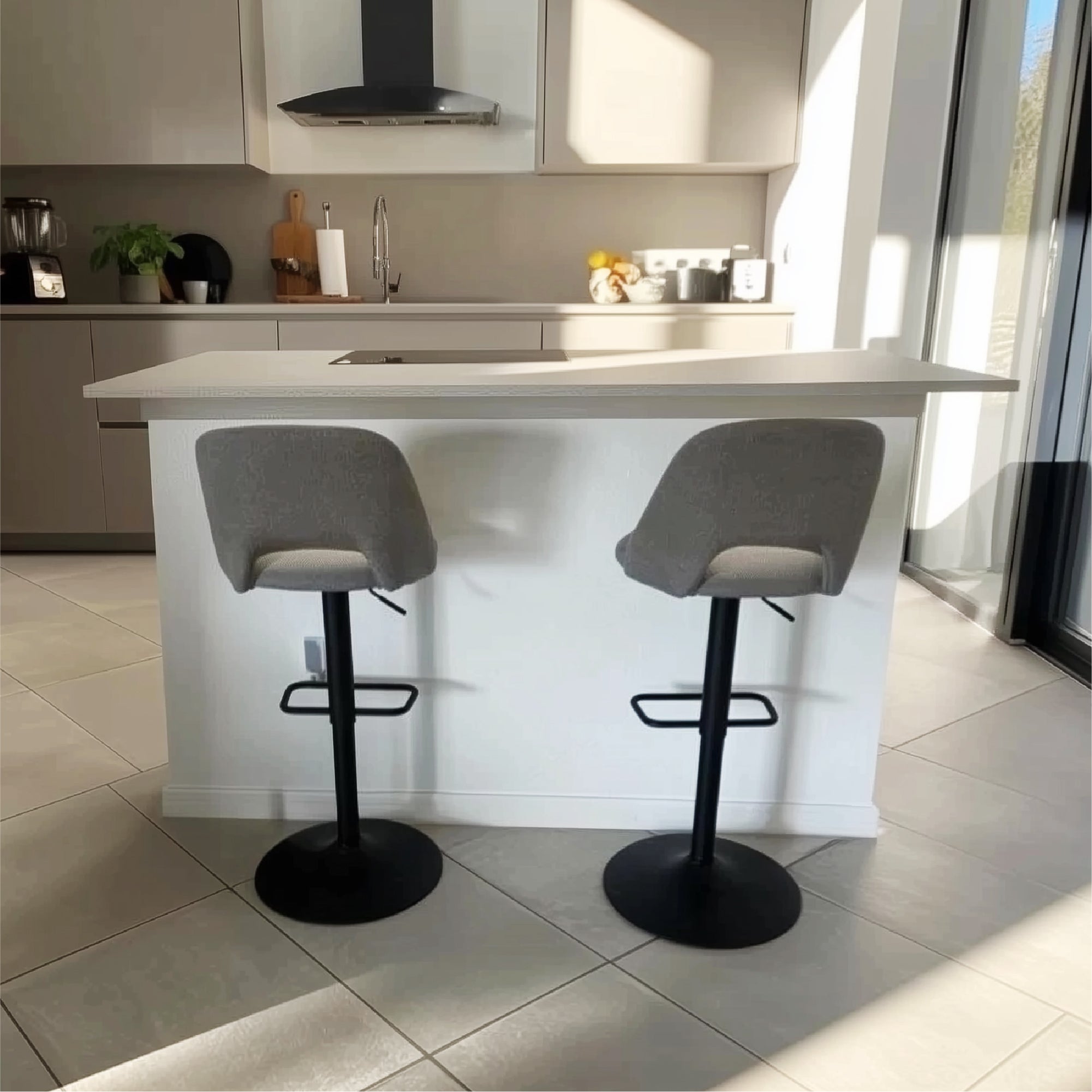 Edwin Upholstered Swivel Adjustable Counter Stool (Set of 2)