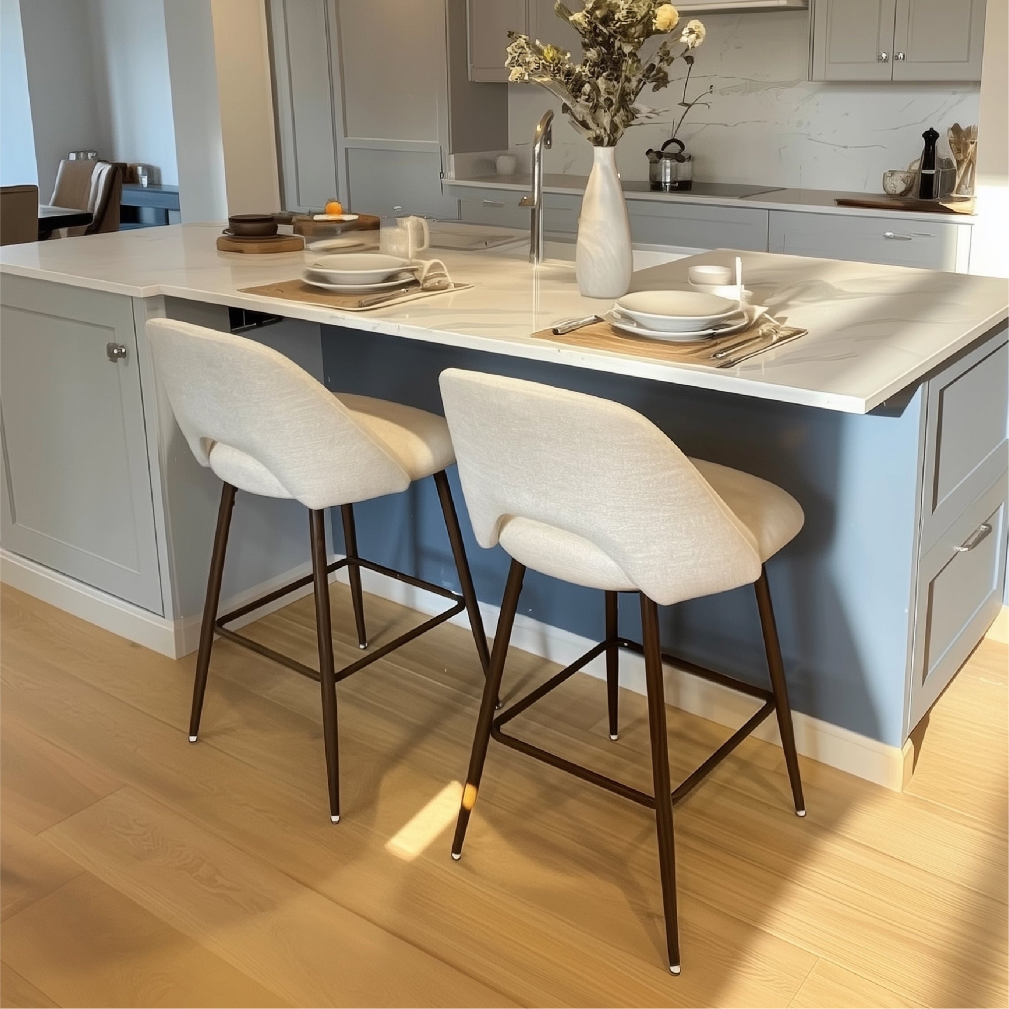 Edwin 26" Modern Upholstered Counter Stool (Set of 3)