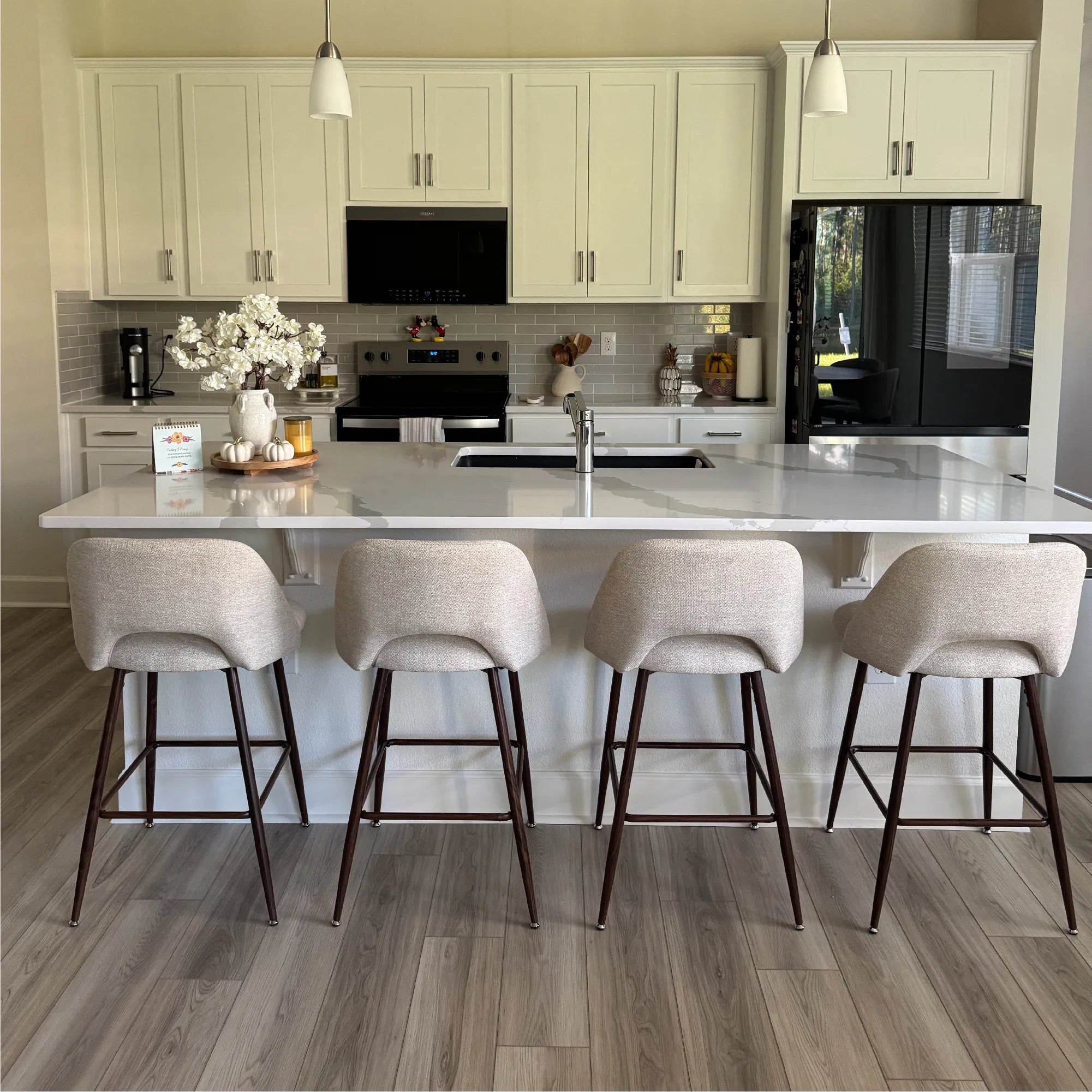 Edwin 26" Modern Upholstered Counter Stool (Set of 2)